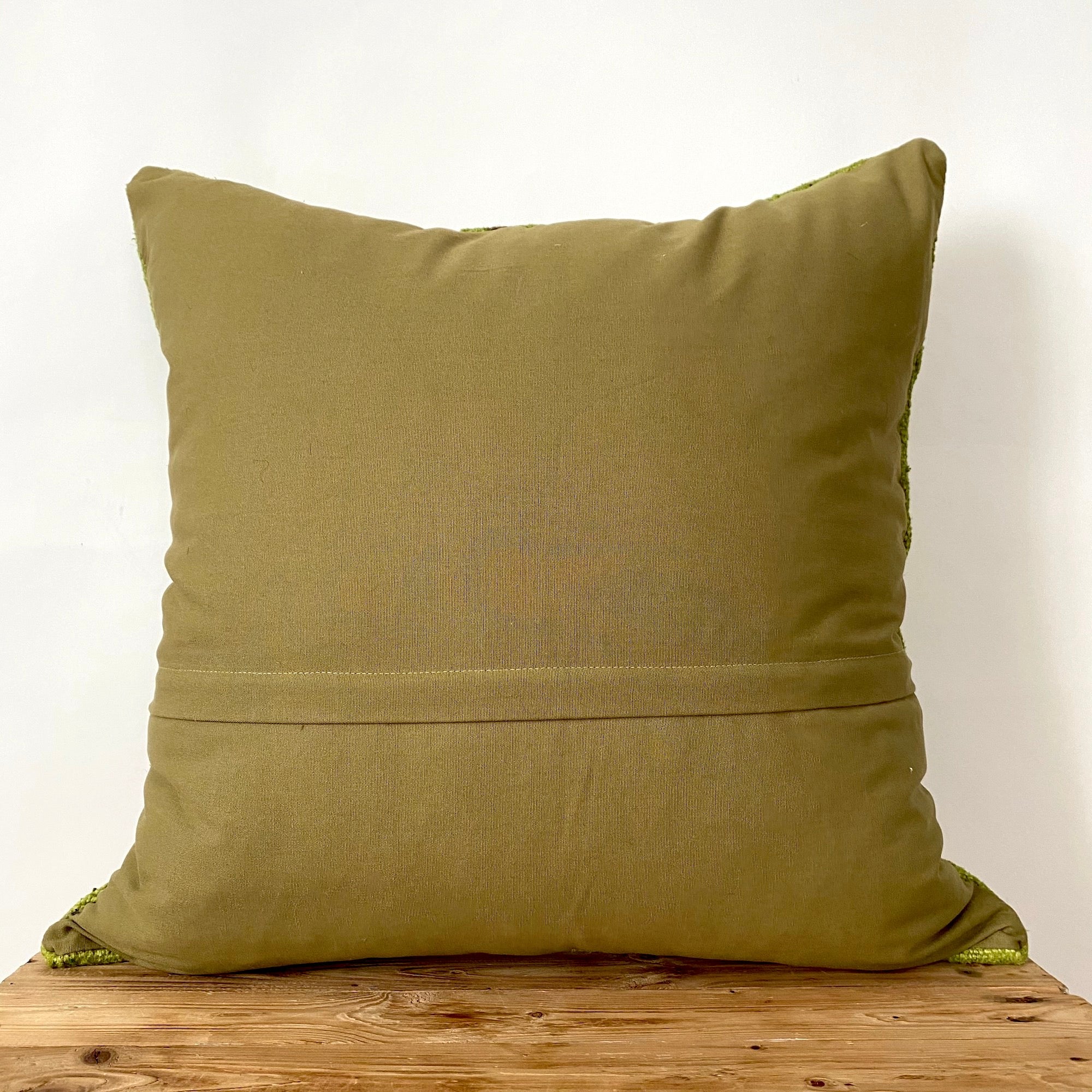 Garlinda - Olive Green Hemp Pillow Cover - kudenrugs