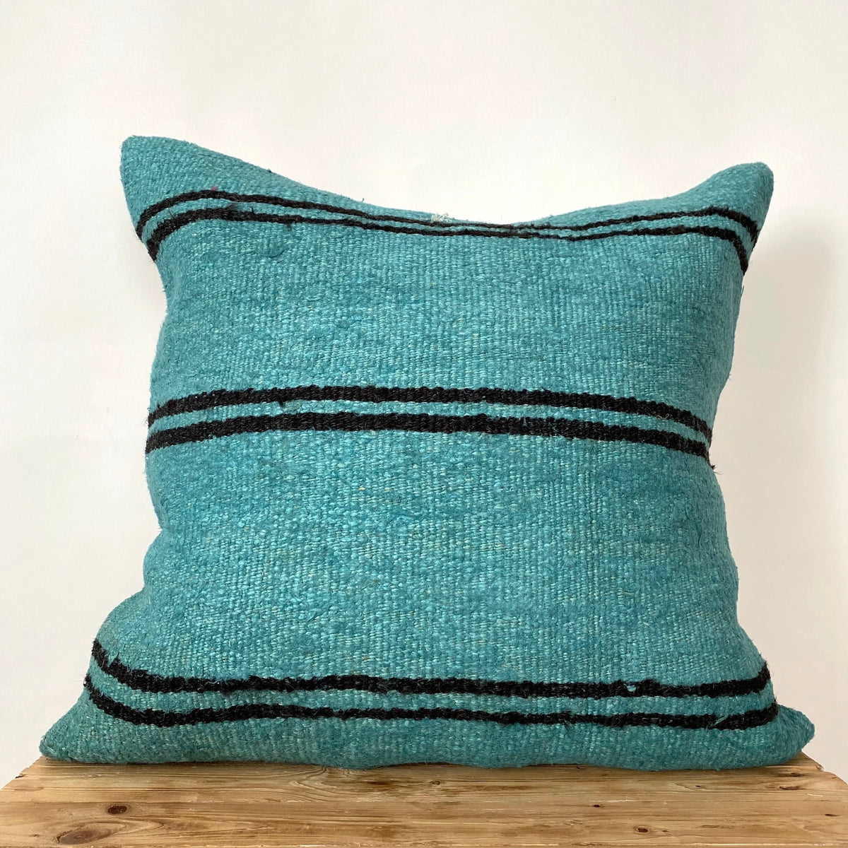 Giadana - Turquoise Hemp Pillow Cover - kudenrugs