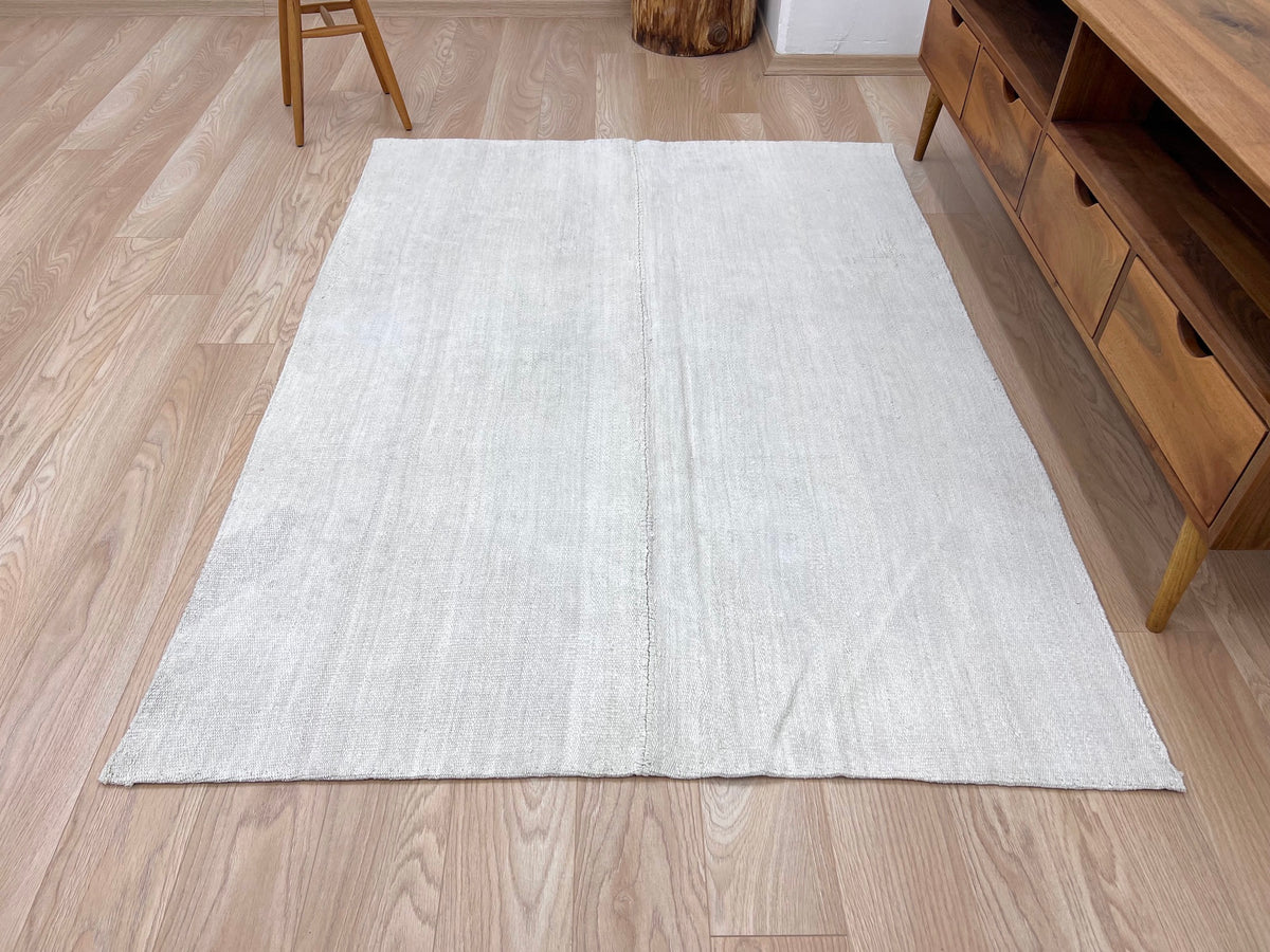 Zagir - White Hemp Rug - kudenrugs