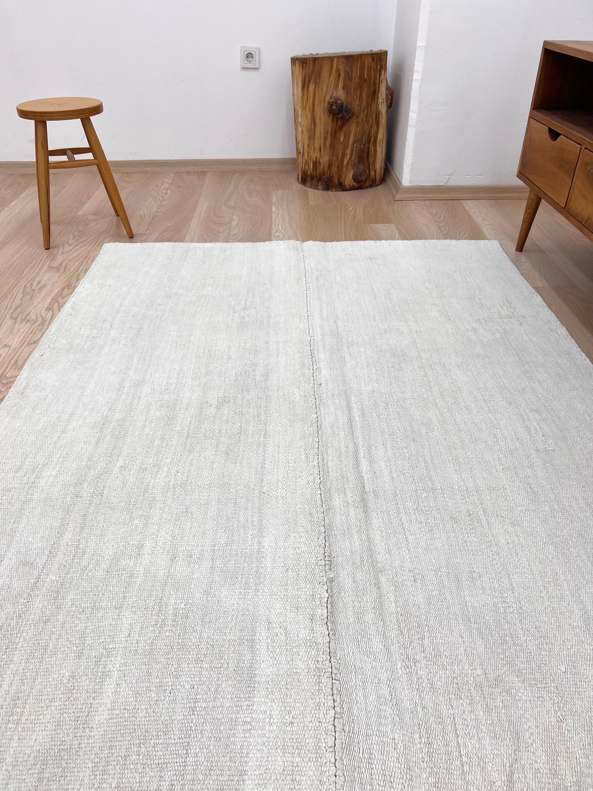 Zagir - White Hemp Rug - kudenrugs