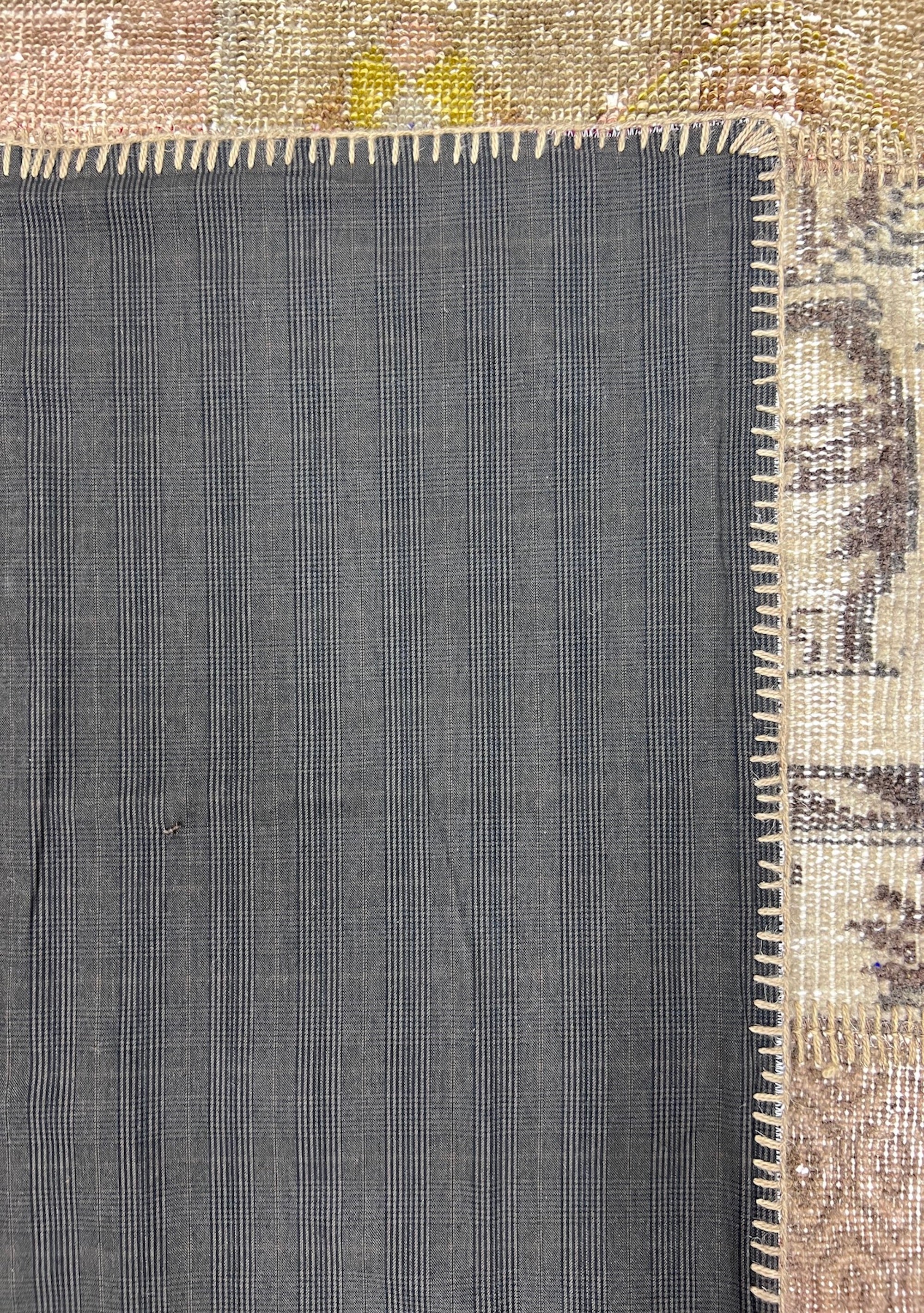 Amina - Vintage Brown Patchwork Rug - kudenrugs