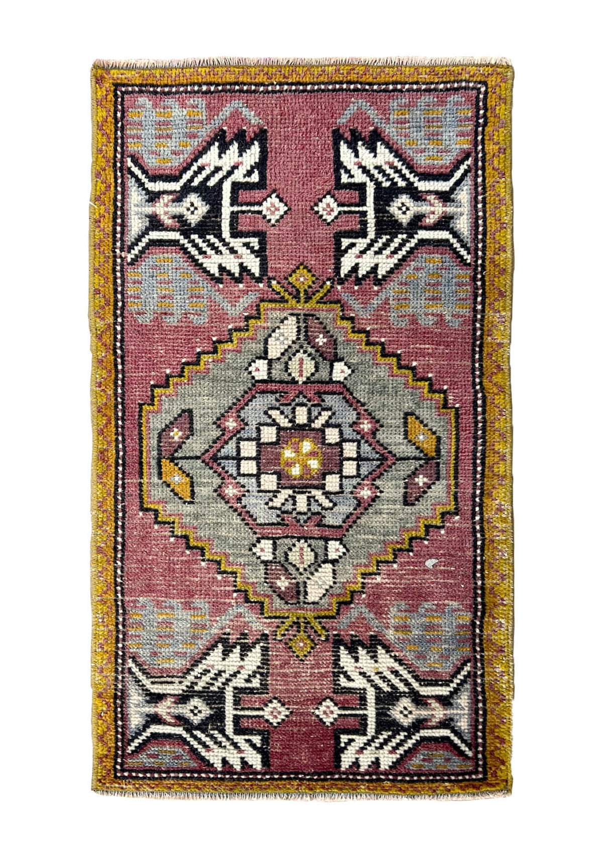 Abigail - Vintage Mini Pink Area Rug - kudenrugs