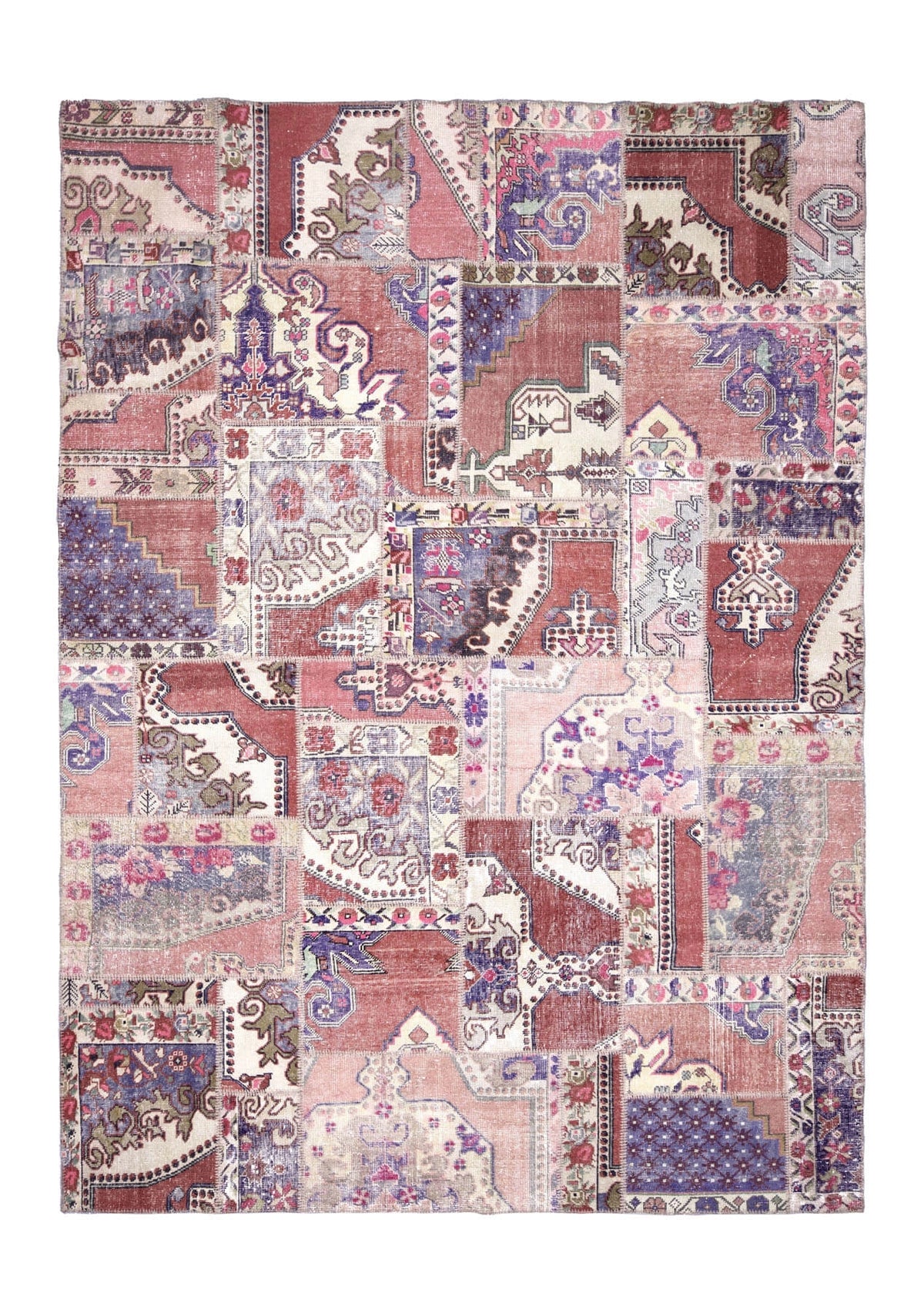 Aileny - Vintage Turkish Patchwork Rug - kudenrugs