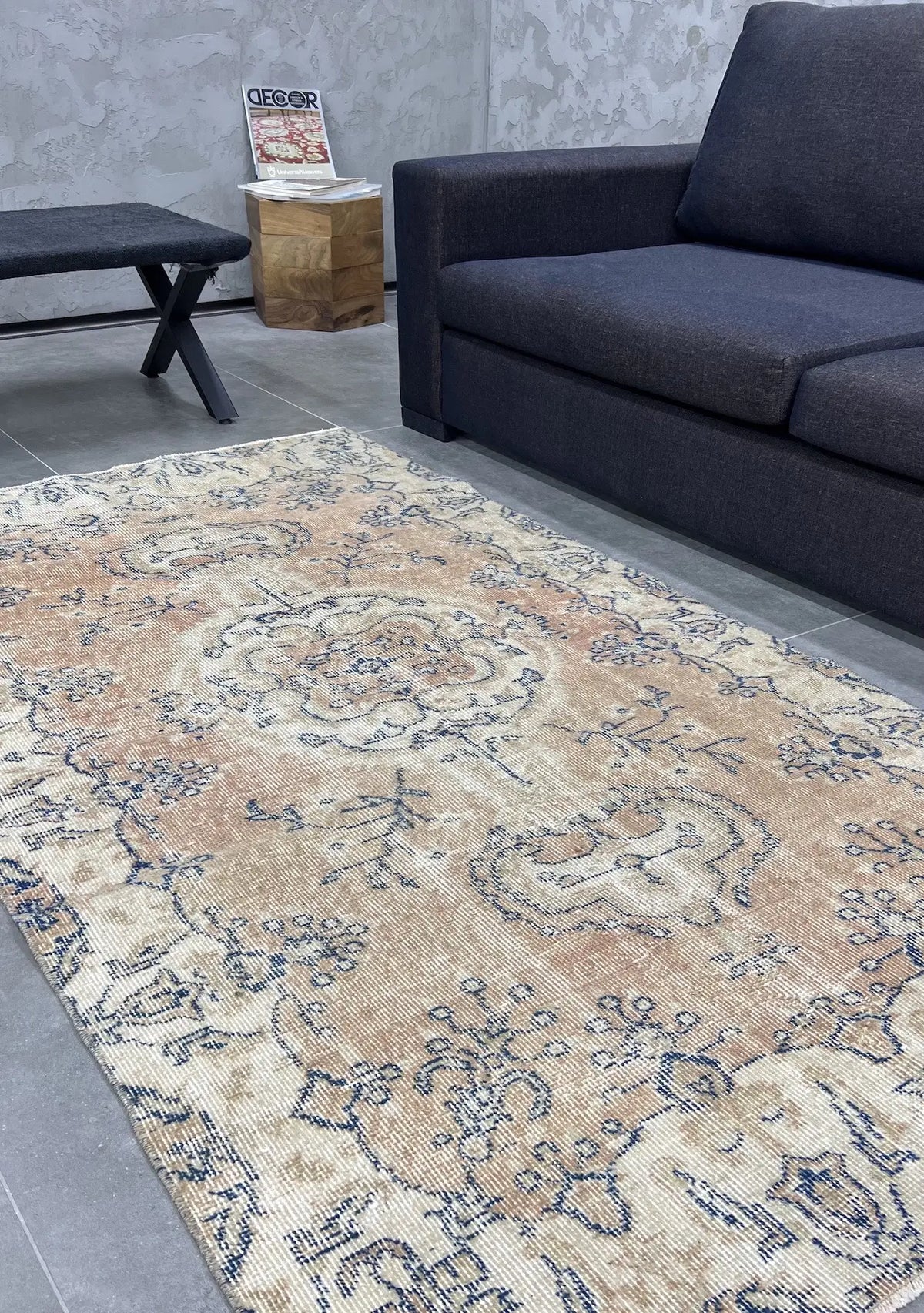 Aitana- Vintage Orange Antique Washed Rug - kudenrugs