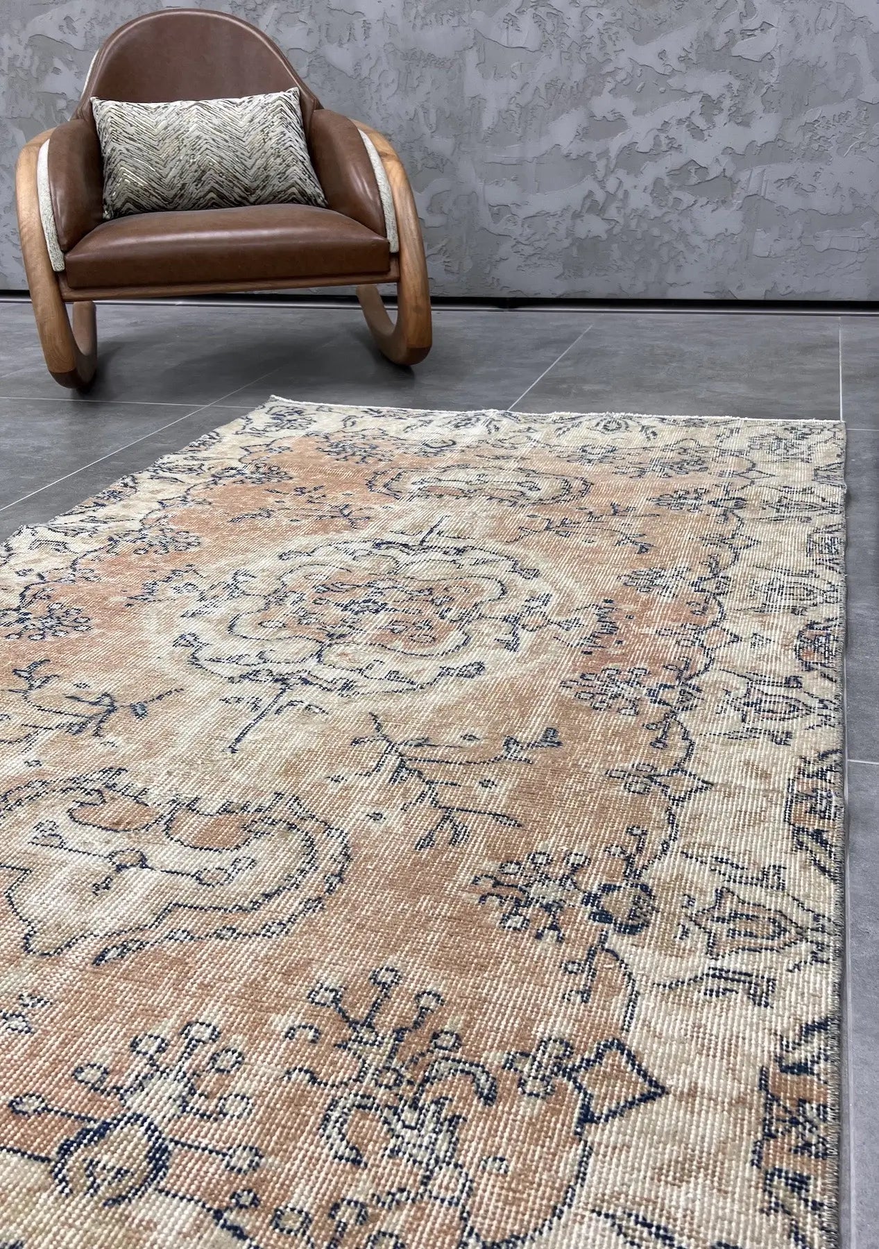 Aitana- Vintage Orange Antique Washed Rug - kudenrugs