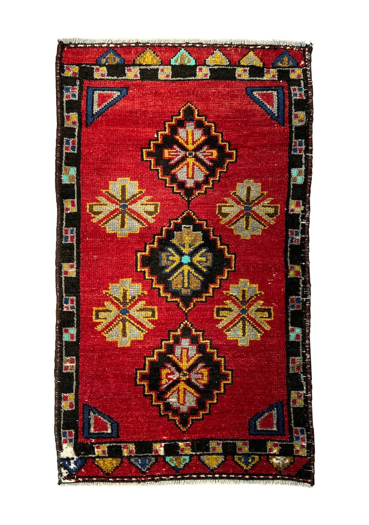 Alannah - Vintage Mini Red Area Rug - kudenrugs