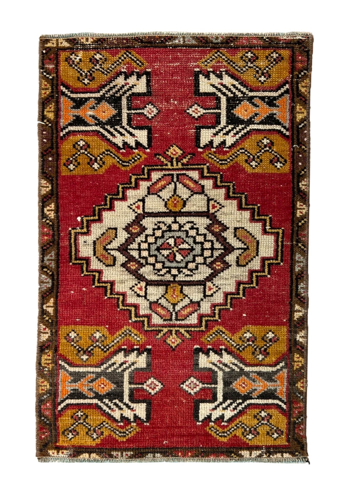 Alina - Vintage Mini Red Area Rug - kudenrugs