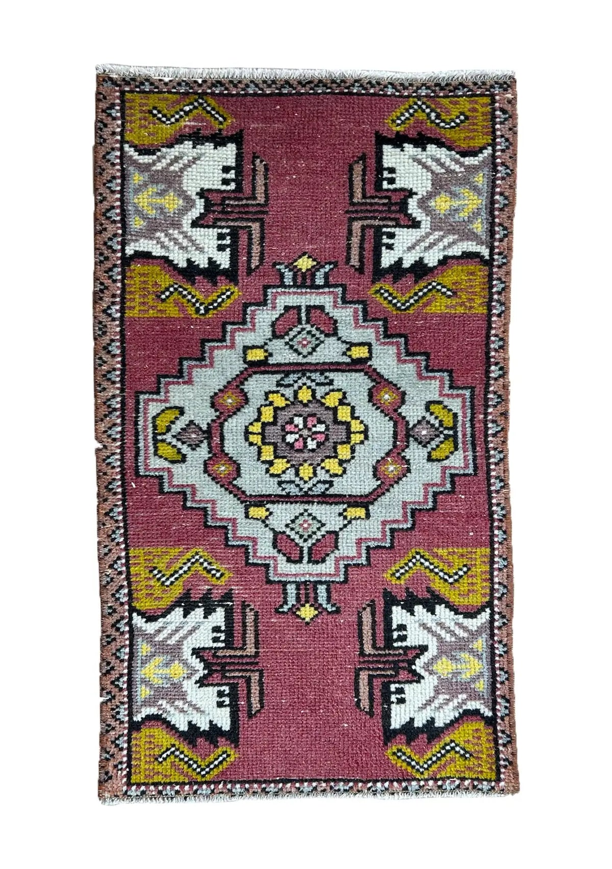 Alkyone - Vintage Mini Pink Area Rug - kudenrugs