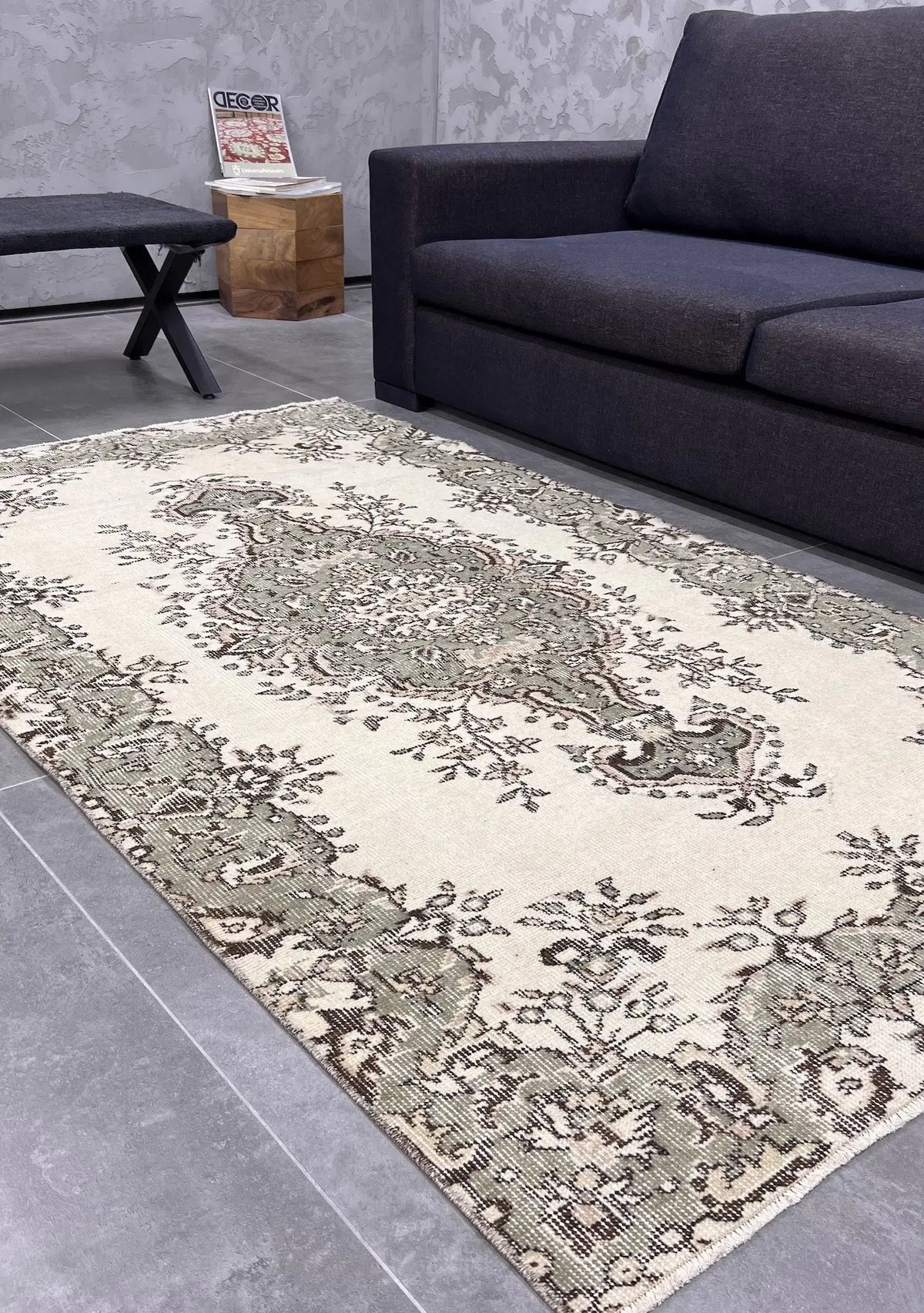 Alora - Vintage Beige Antique Washed Rug - kudenrugs