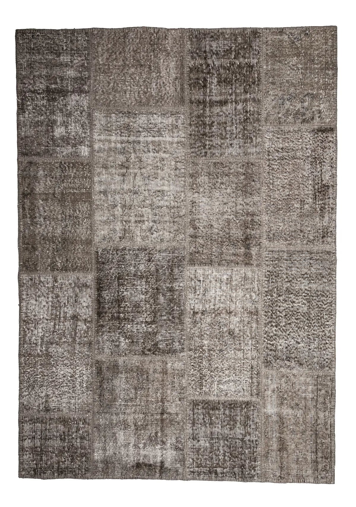 Althia - Vintage Brown Patchwork Rug - kudenrugs