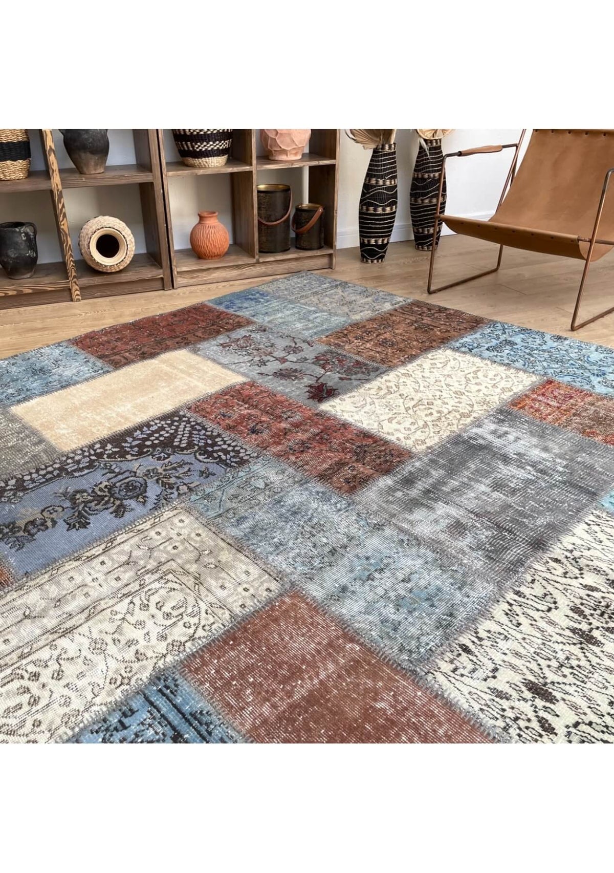 Anita - Vintage Multi Color Patchwork Rug - kudenrugs