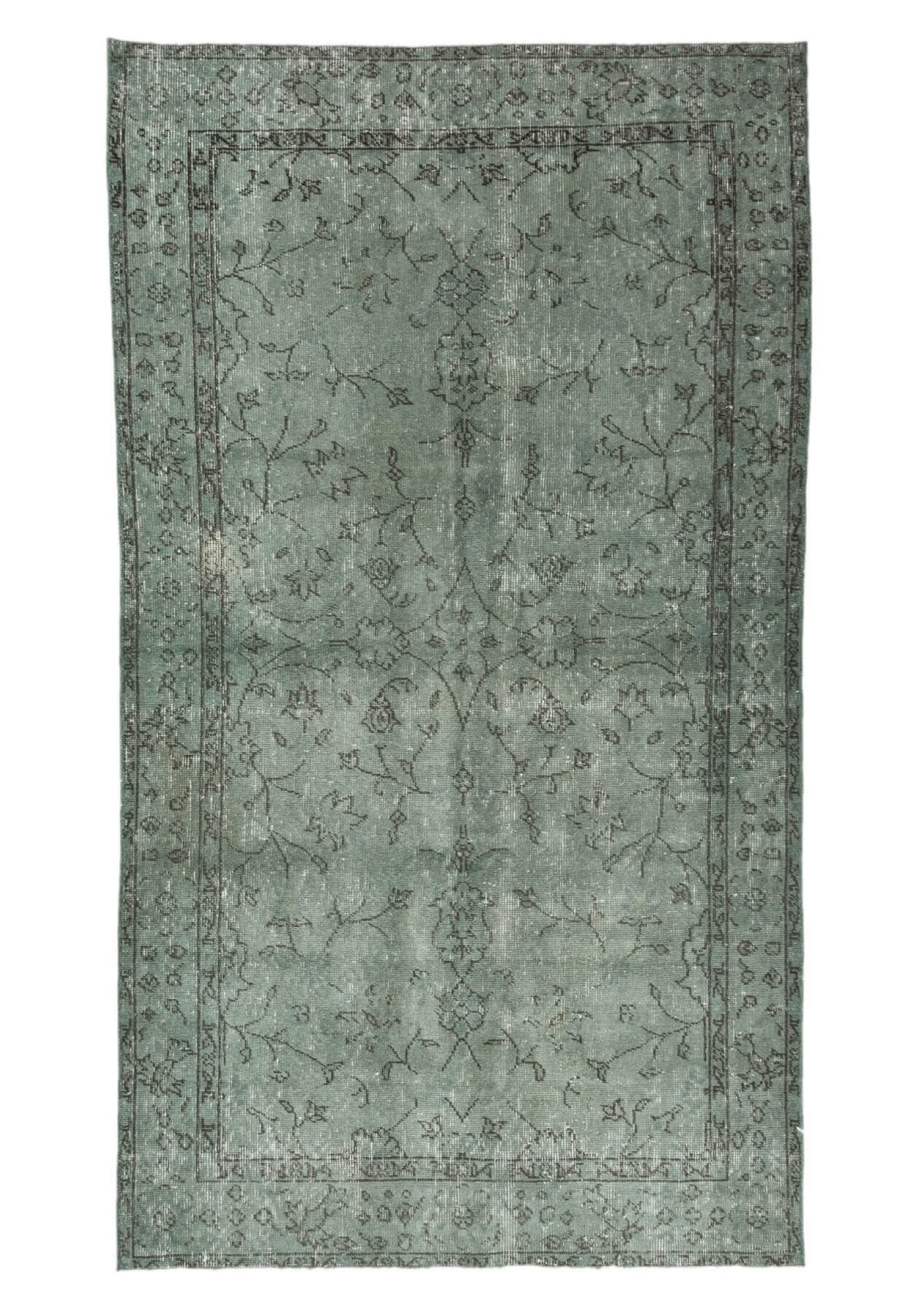 Ann - Vintage Green Overdyed Rug - kudenrugs