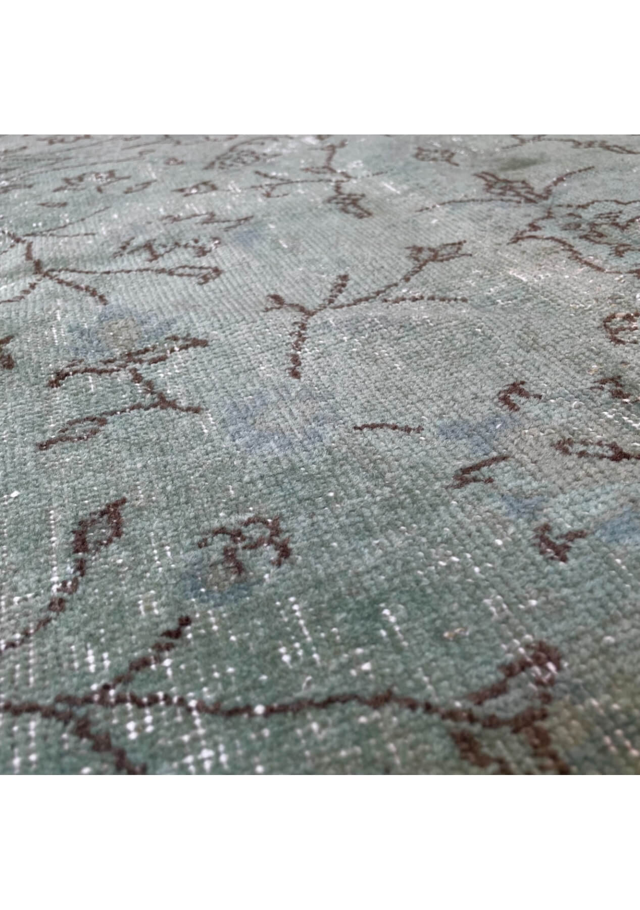 Ann - Vintage Green Overdyed Rug - kudenrugs