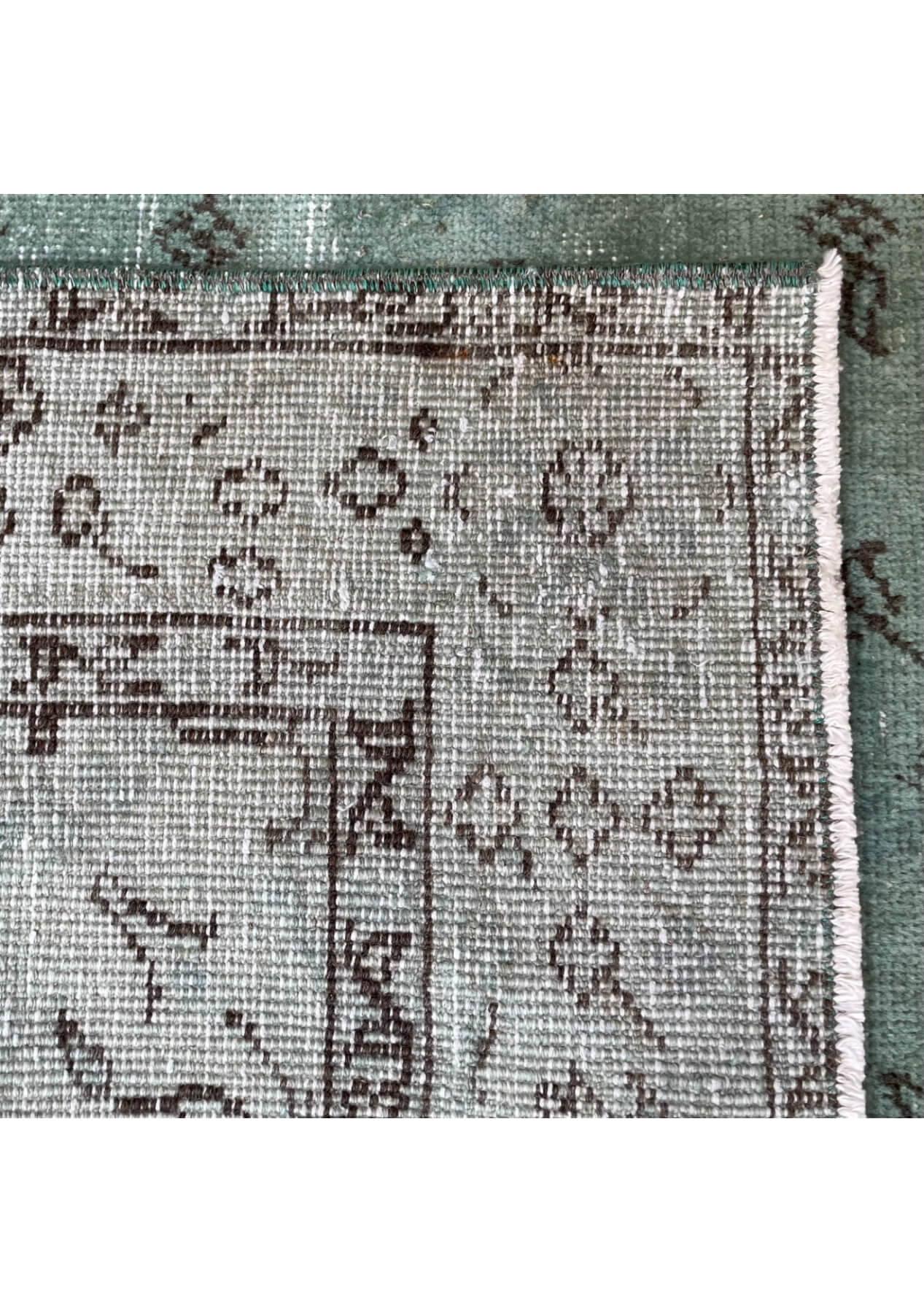 Ann - Vintage Green Overdyed Rug - kudenrugs