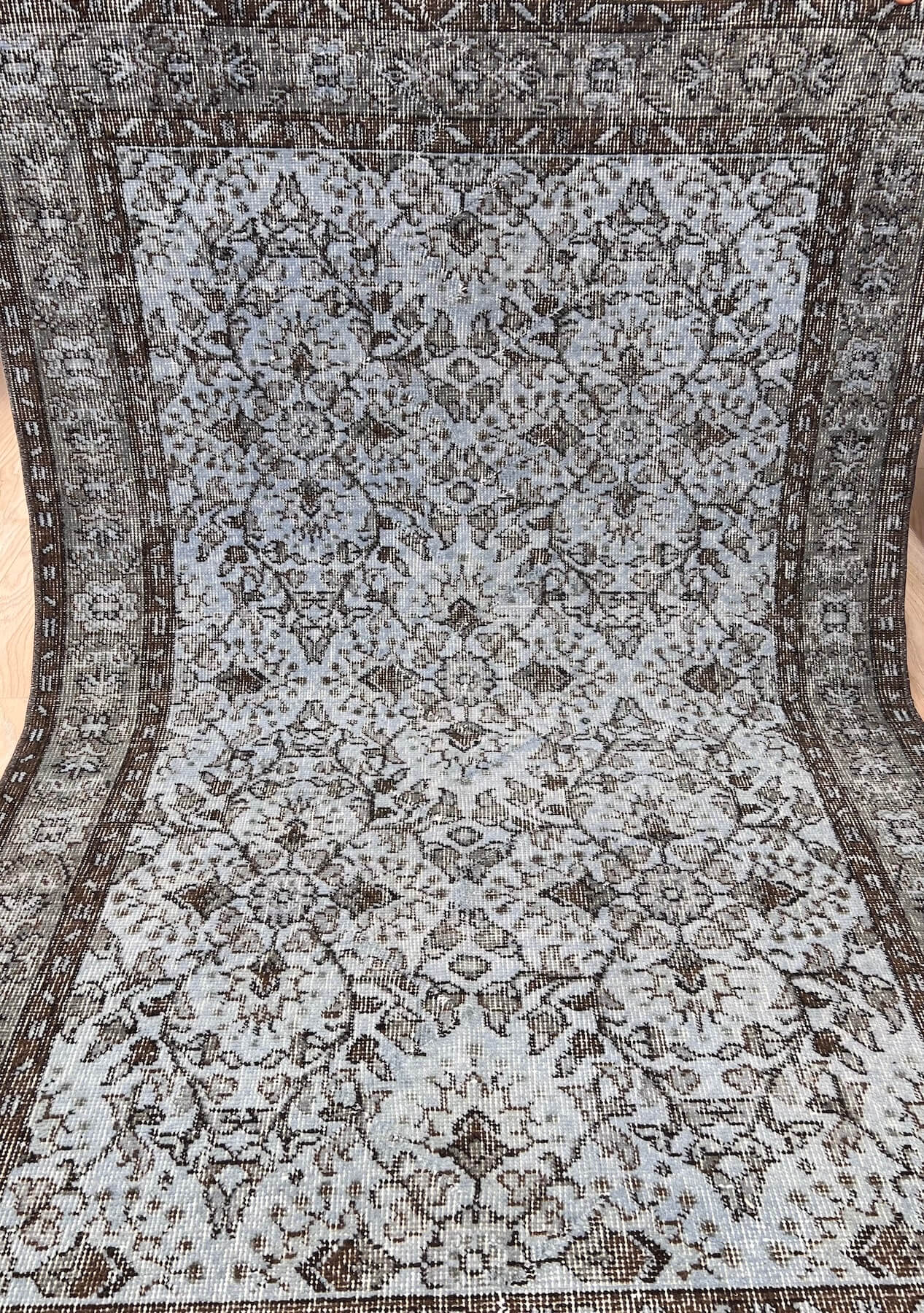 Anna - Vintage Blue Overdyed Rug - kudenrugs