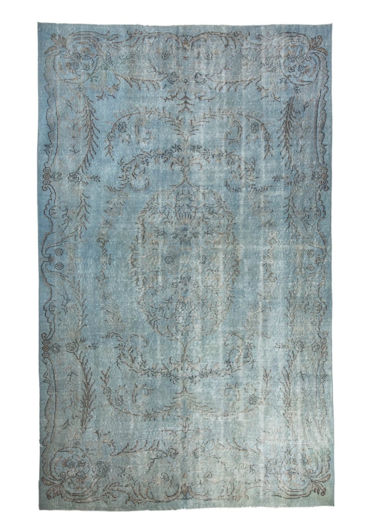 Annie - Vintage Blue Overdyed Rug - kudenrugs