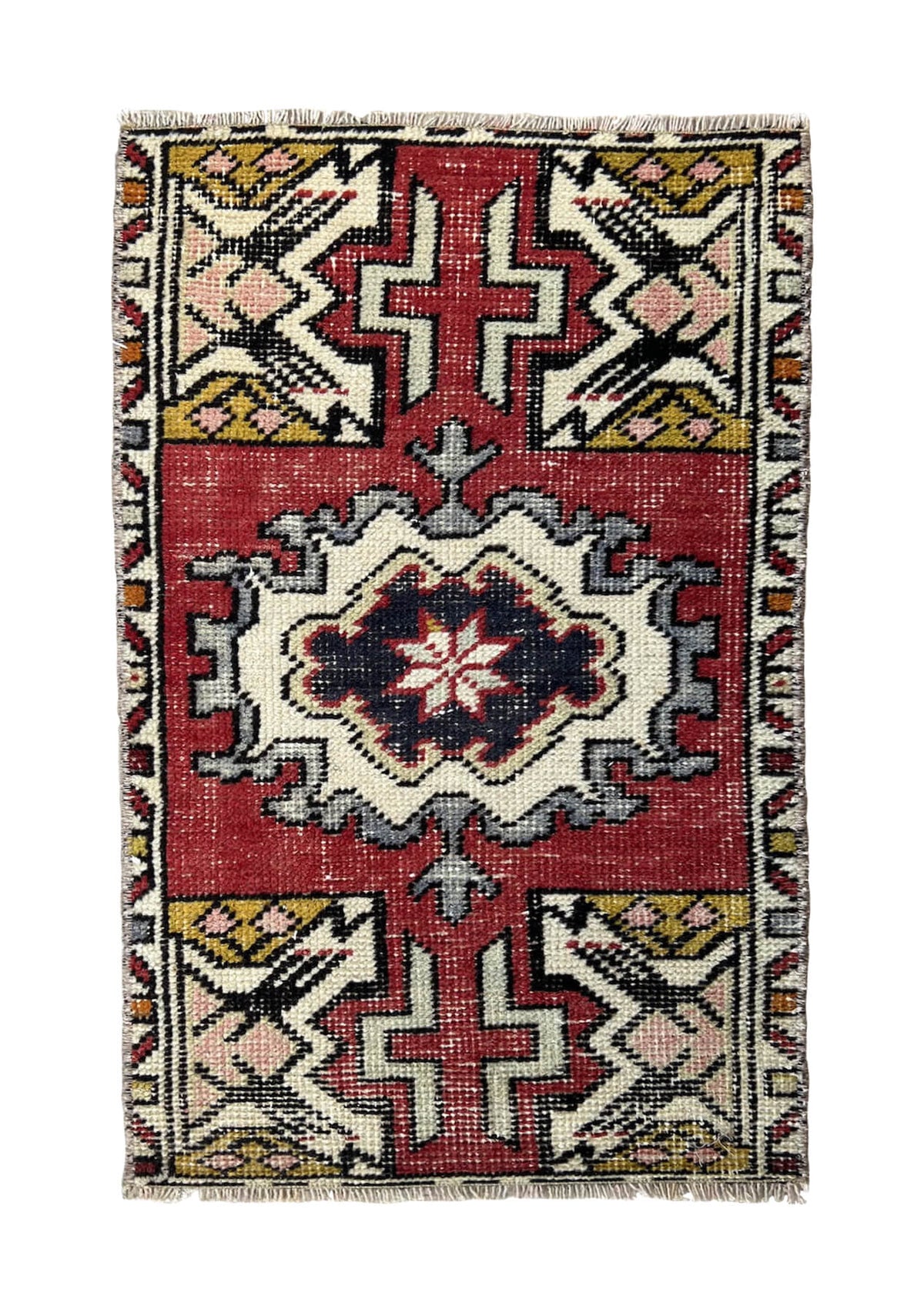 Aoura - Vintage Mini Red Area Rug - kudenrugs