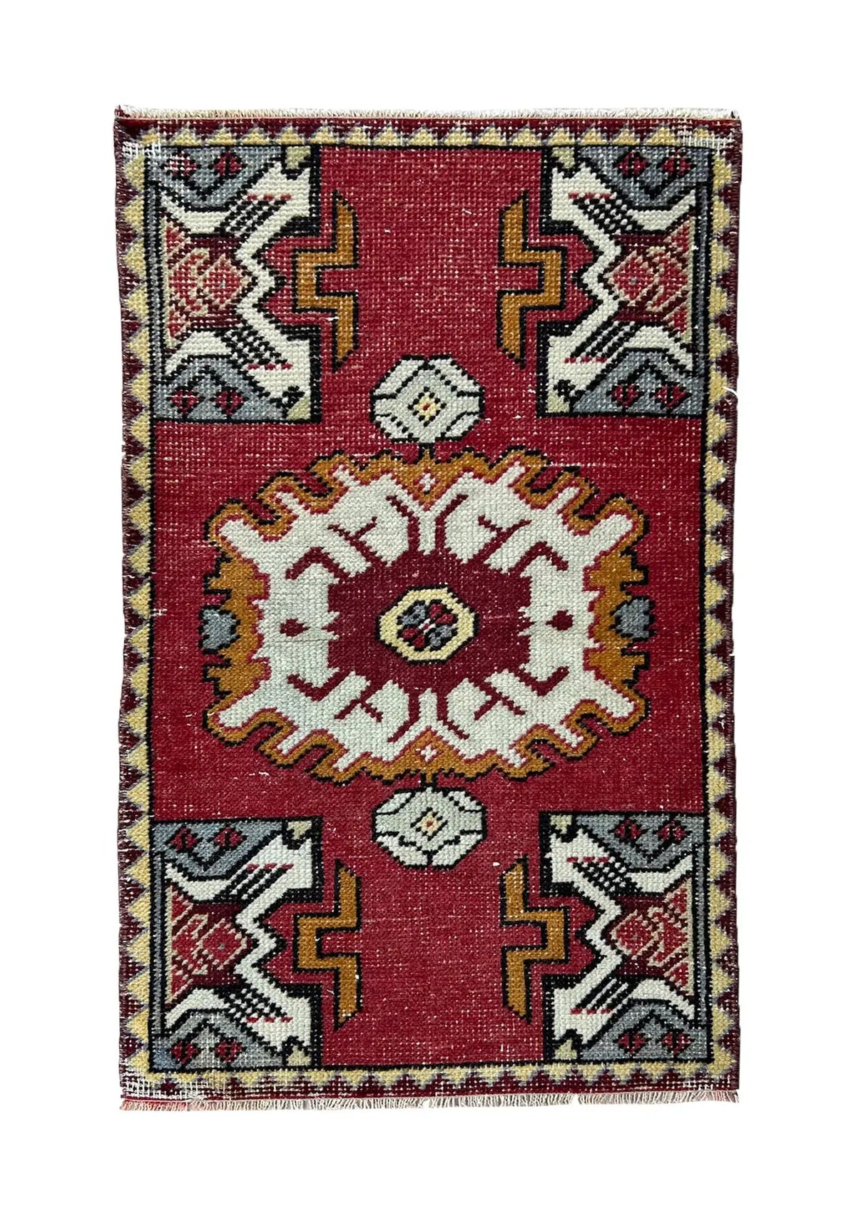 Asena - Vintage Mini Red Area Rug - kudenrugs