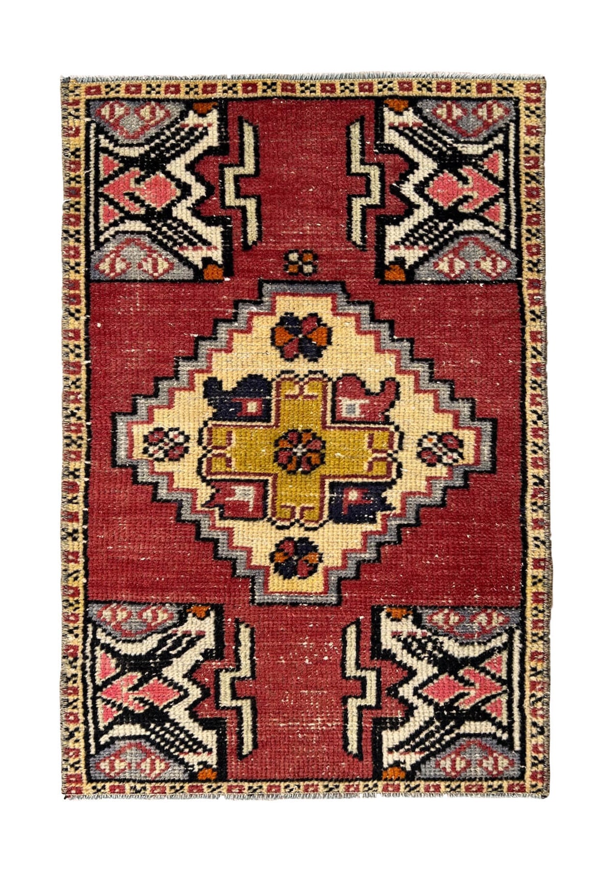 Aubriella - Vintage Mini Red Area Rug - kudenrugs