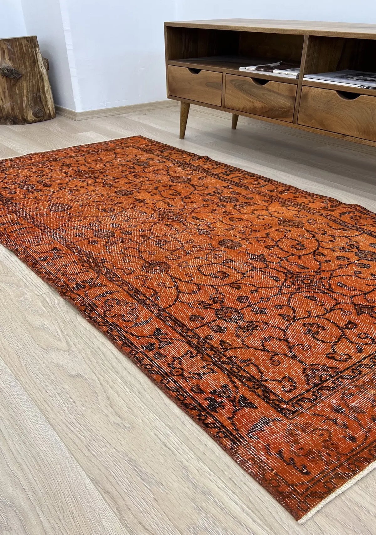 Aurelia - Vintage Orange Overdyed Rug - kudenrugs