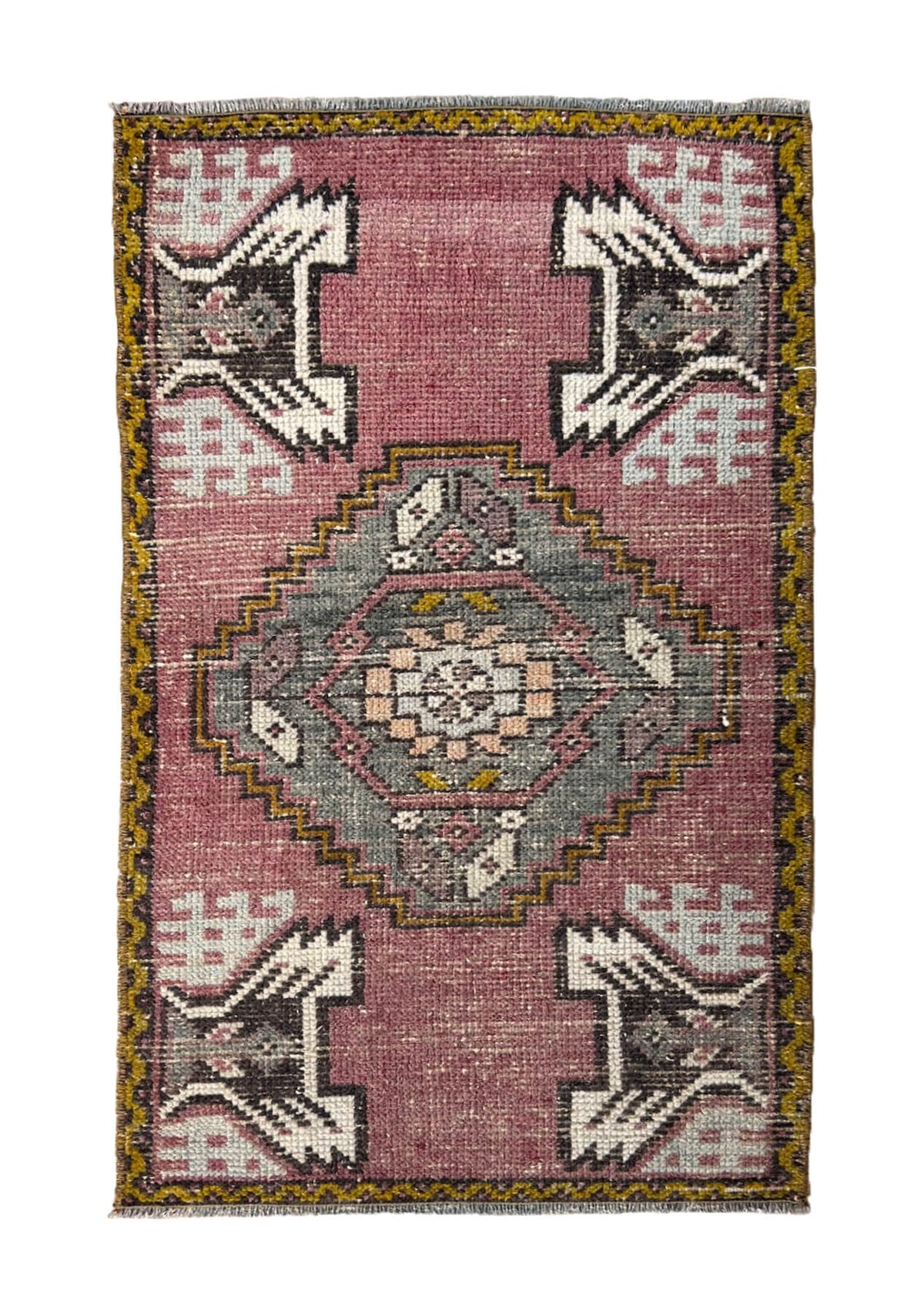 Belle - Vintage Mini Pink Area Rug - kudenrugs