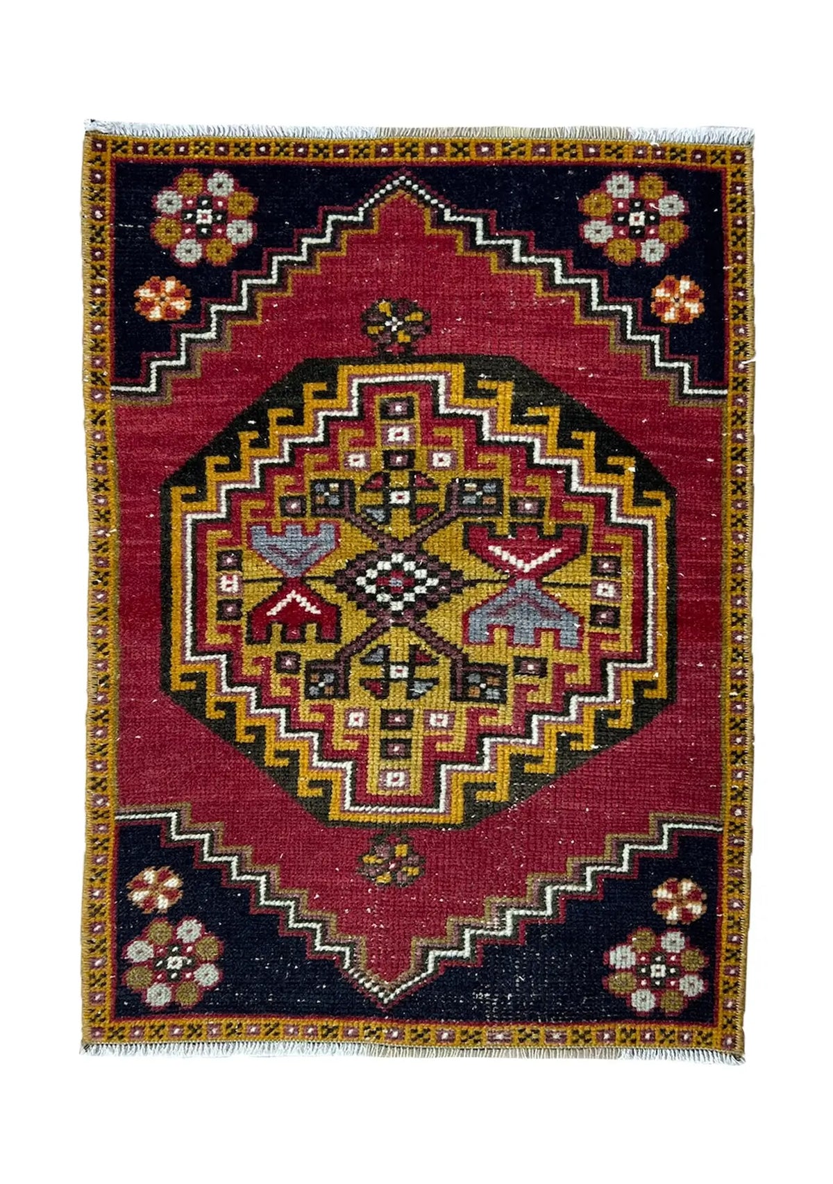 Bethann - Vintage Mini Red Area Rug - kudenrugs