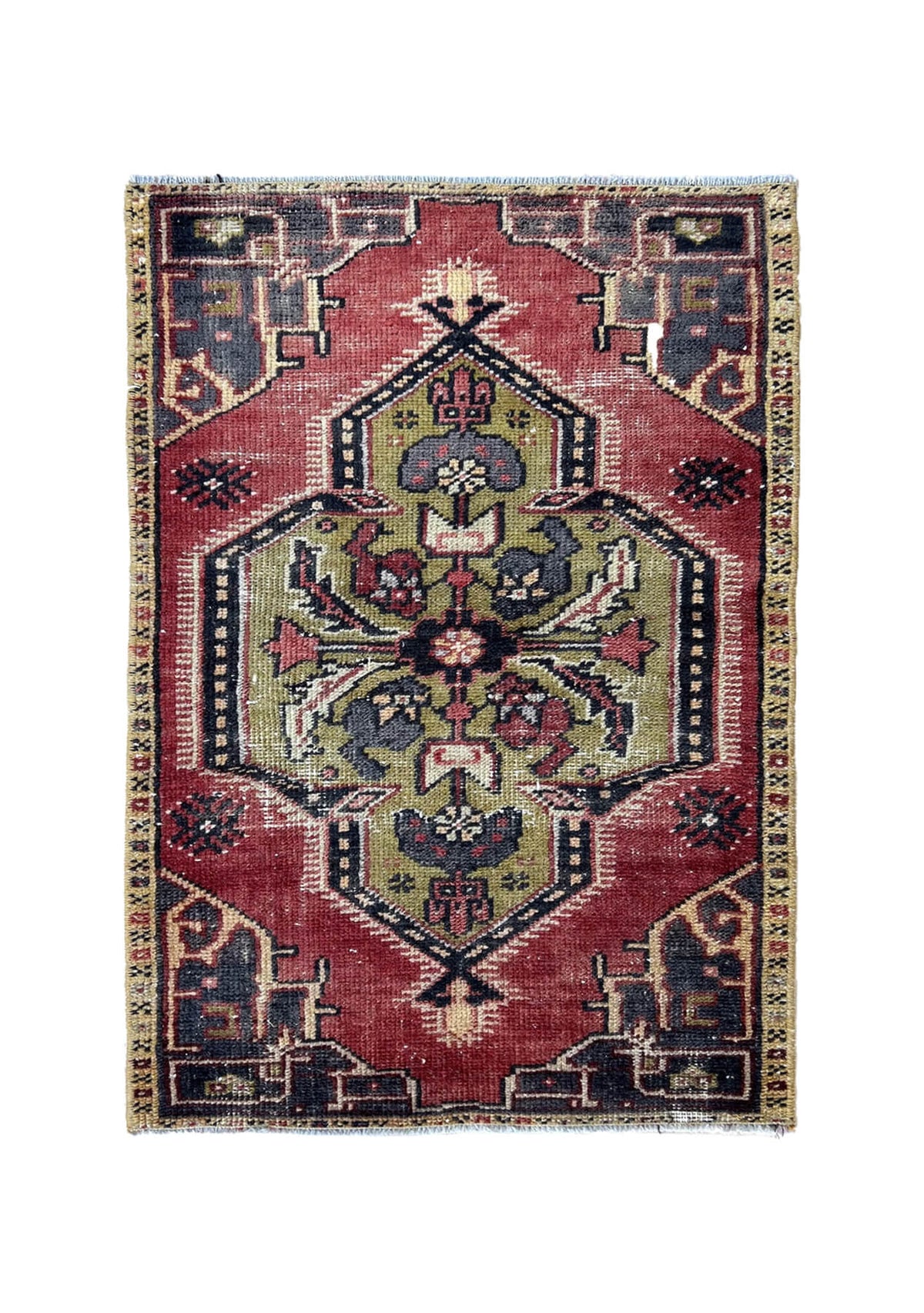 Beverley - Vintage Mini Red Area Rug - kudenrugs