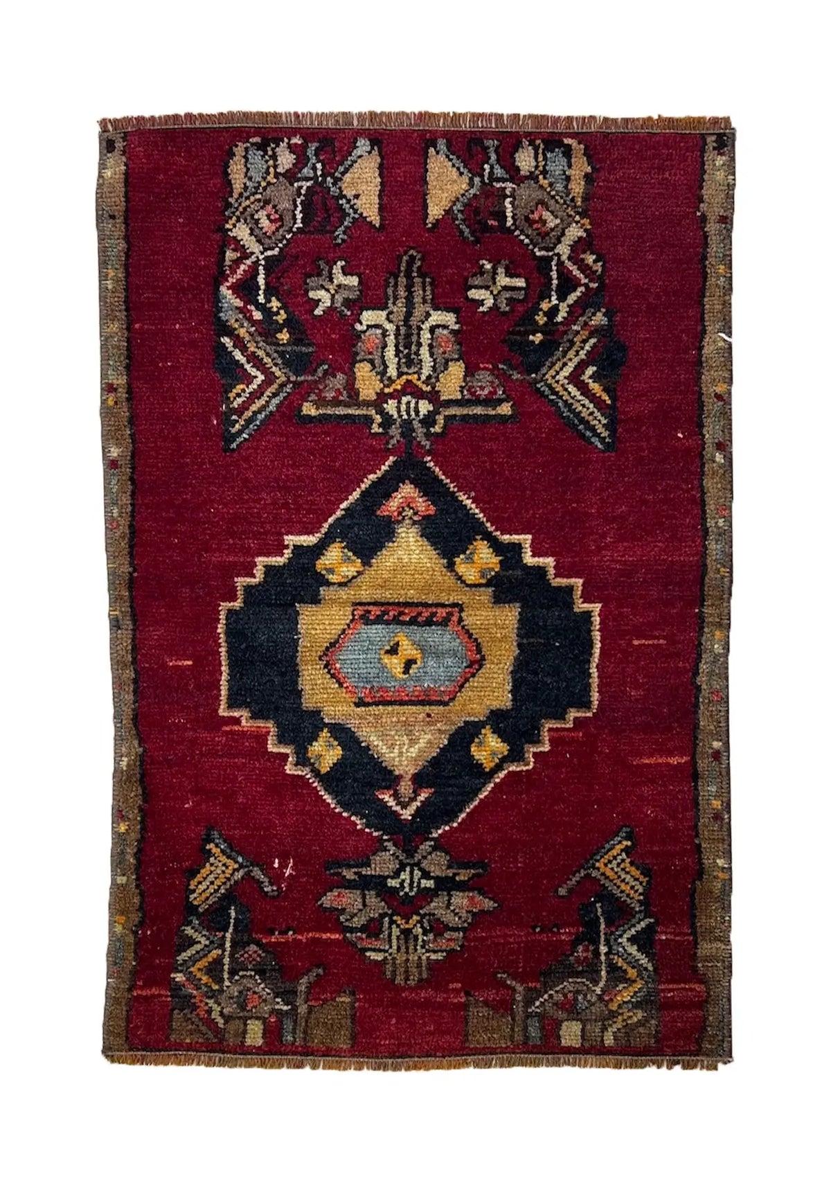 Bradie - Vintage Mini Red Area Rug - kudenrugs
