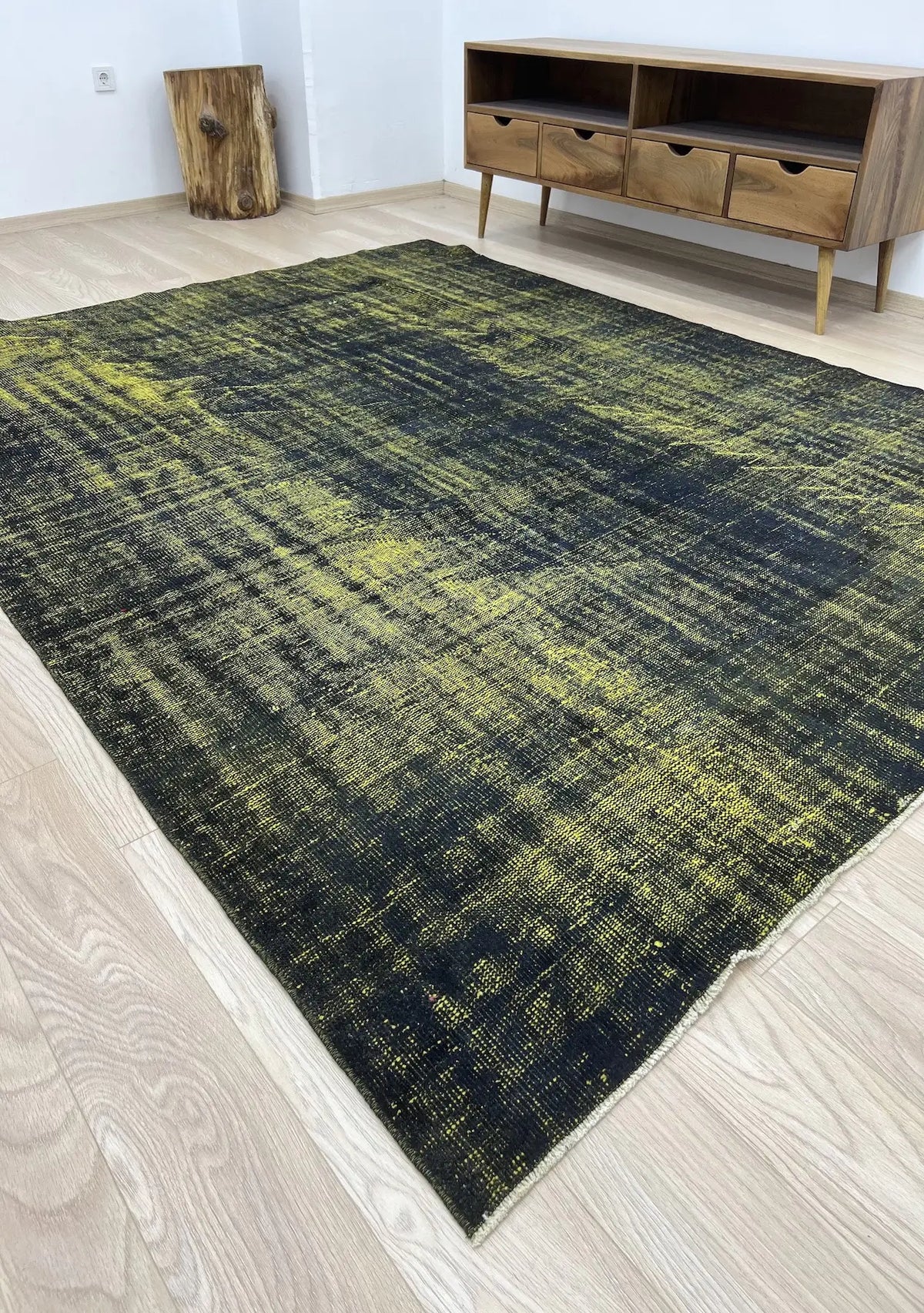 Braelynn - Vintage Yellow Overdyed Rug - kudenrugs
