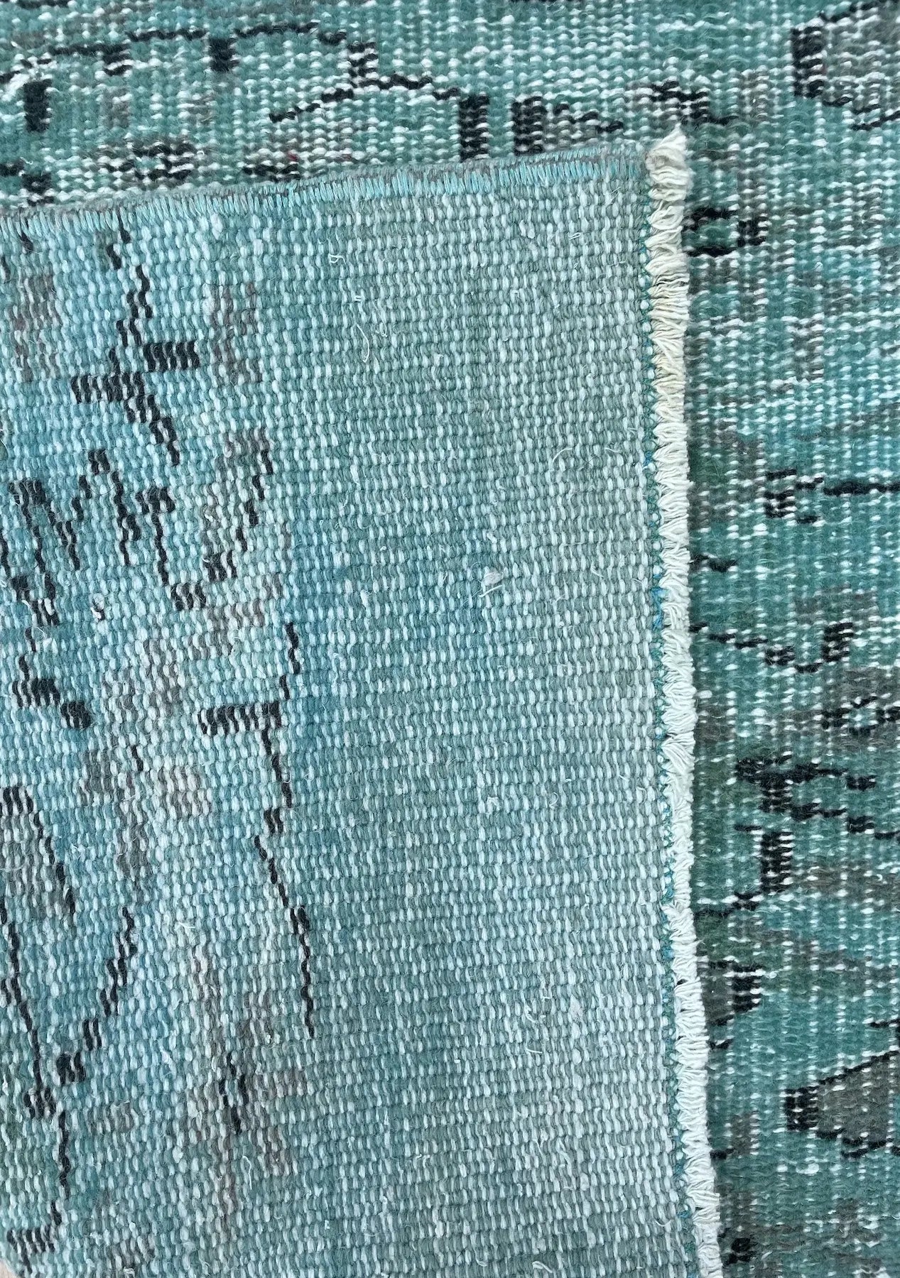 Aya - Vintage Blue Overdyed Rug - kudenrugs