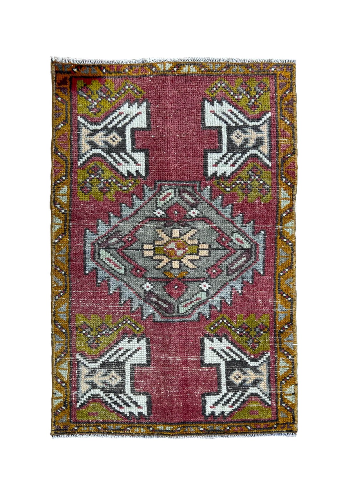 Carey - Vintage Mini Pink Area Rug - kudenrugs