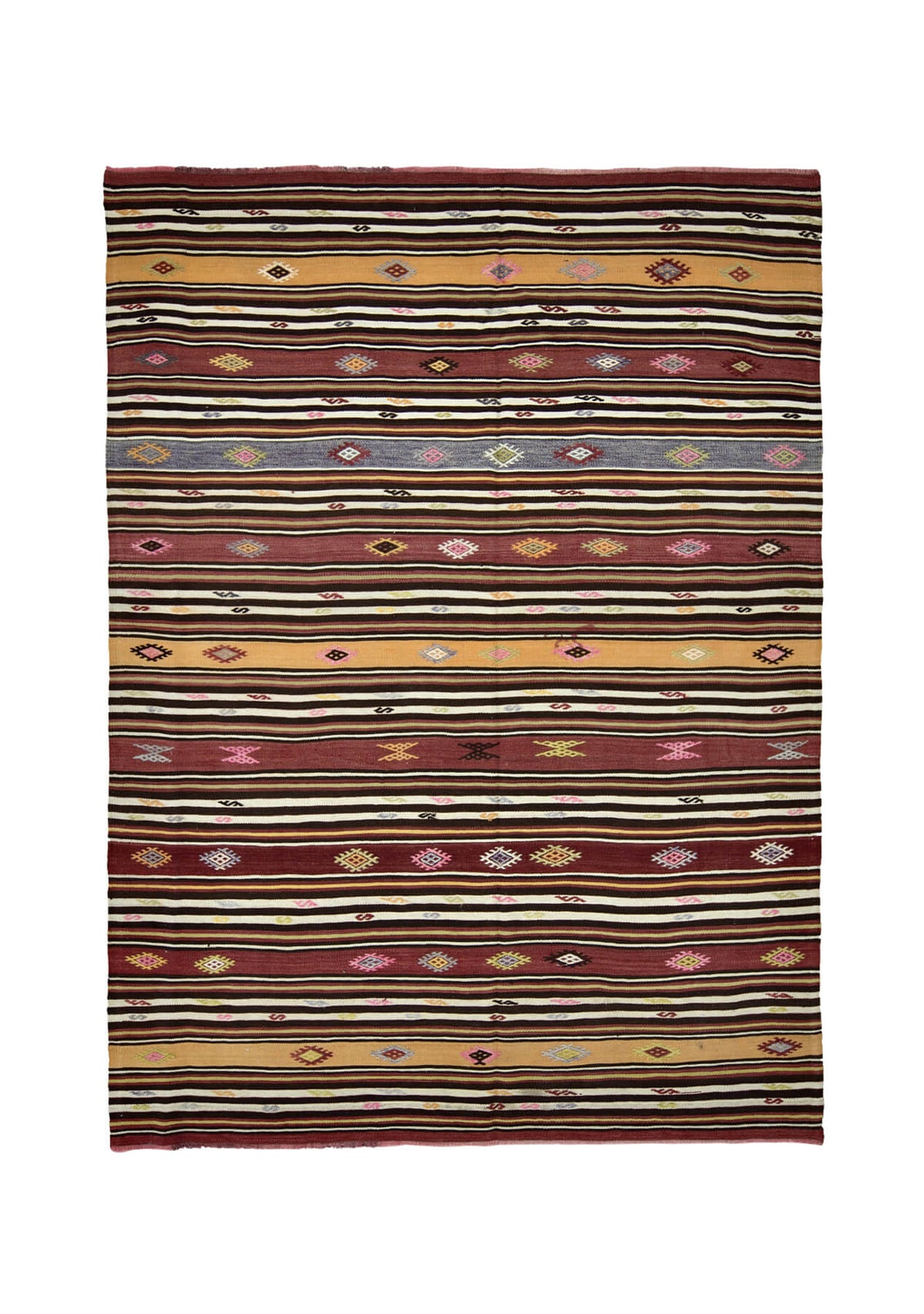 Carlee - Multi Color Turkish Kilim Rug - kudenrugs
