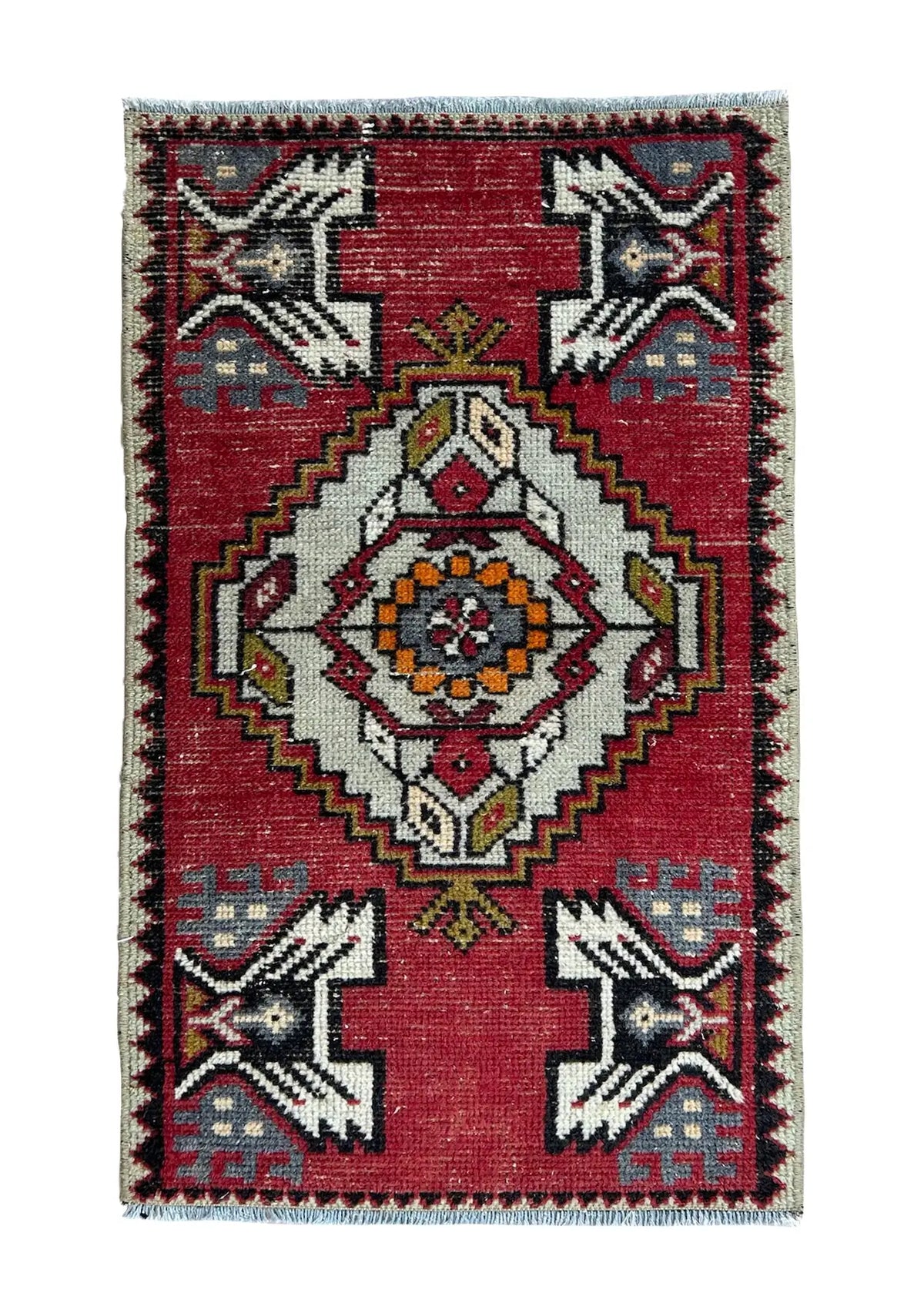 Carma - Vintage Mini Red Area Rug - kudenrugs