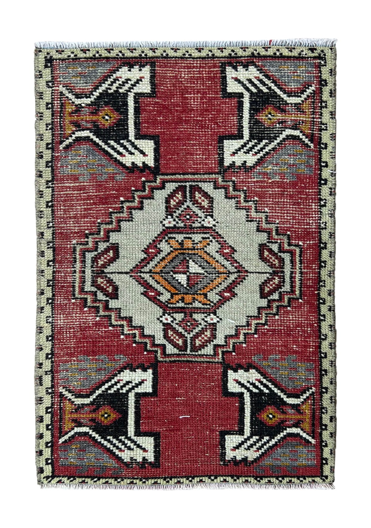 Cataleya - Vintage Mini Red Area Rug - kudenrugs