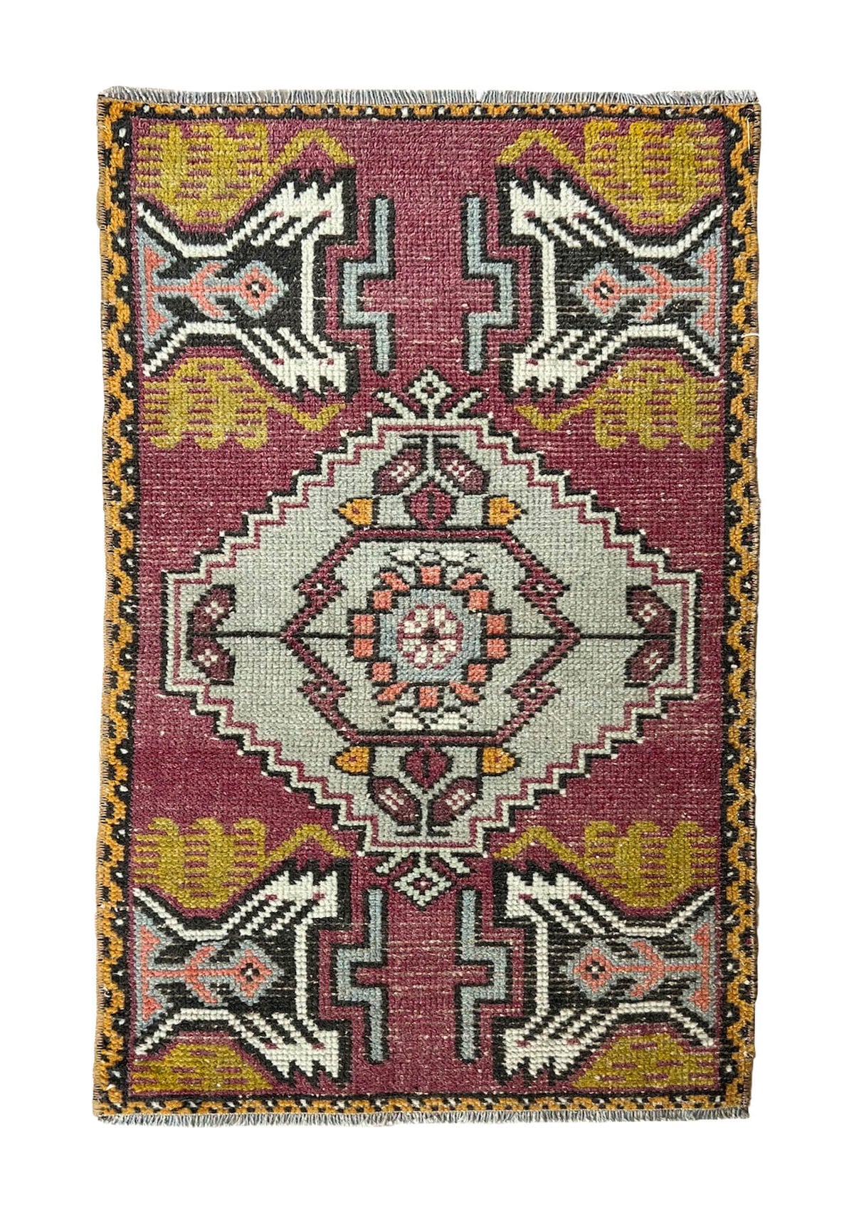 Celine - Vintage Mini Pink Area Rug - kudenrugs