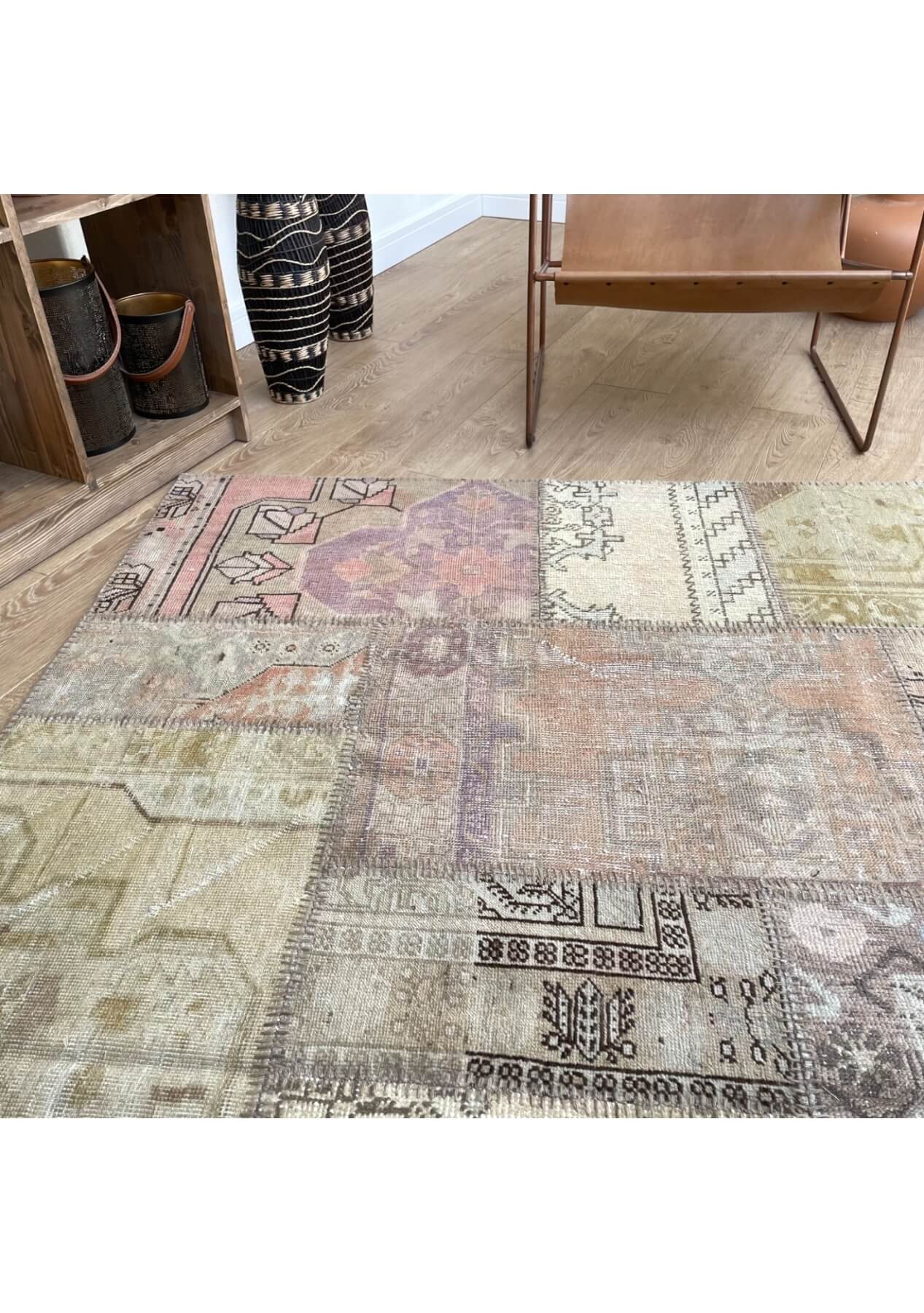 Chantelle - Vintage Turkish Patchwork Rug - kudenrugs