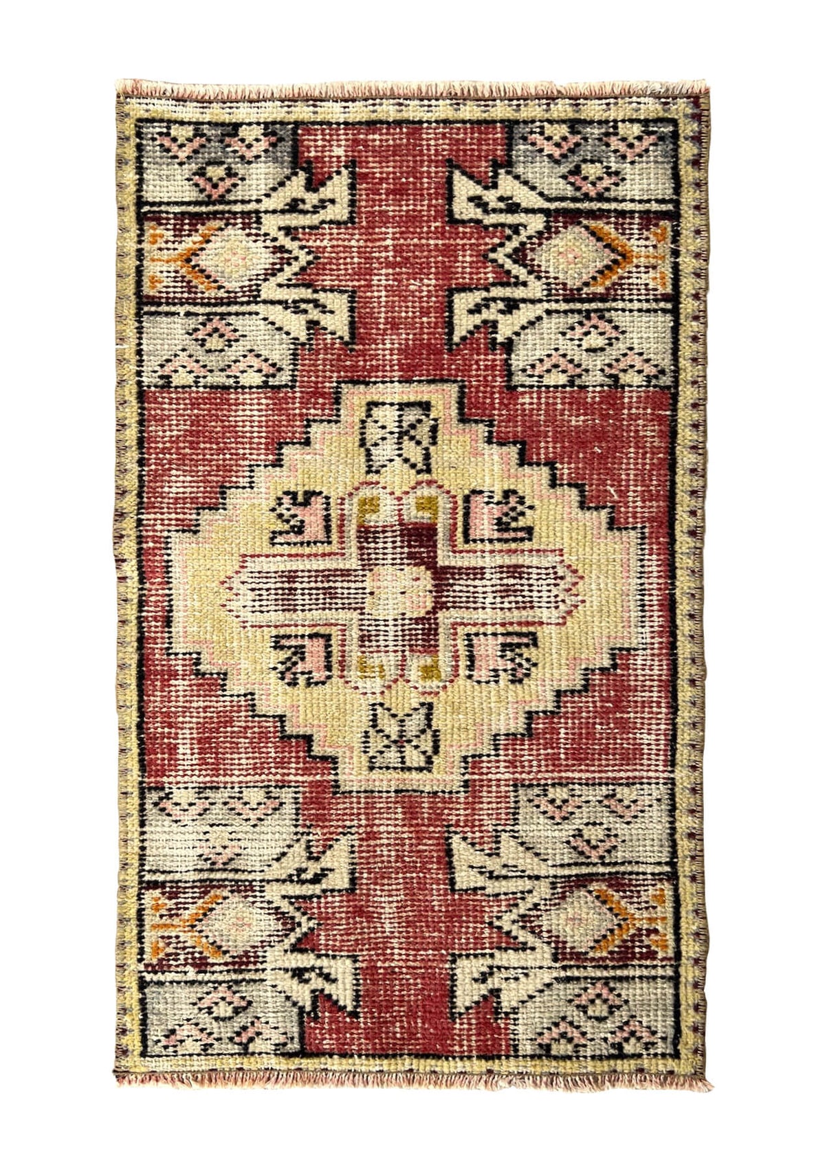 Clarissa - Vintage Mini Red Area Rug - kudenrugs