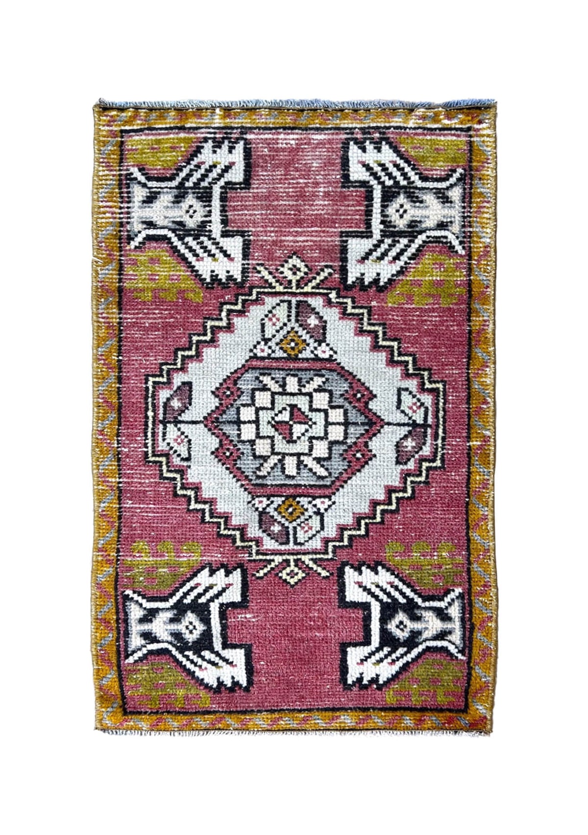 Cornelia - Vintage Mini Pink Area Rug - kudenrugs