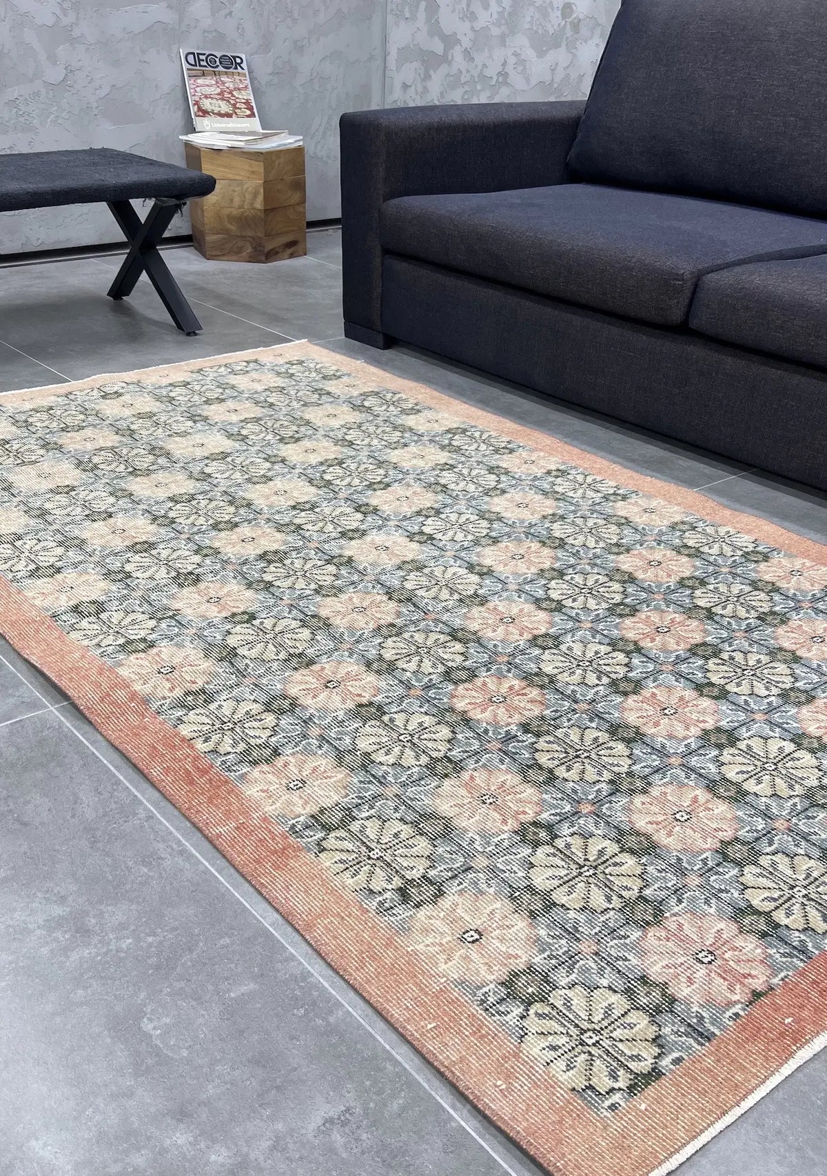 Daleyza - Vintage Blue Antique Washed Rug - kudenrugs