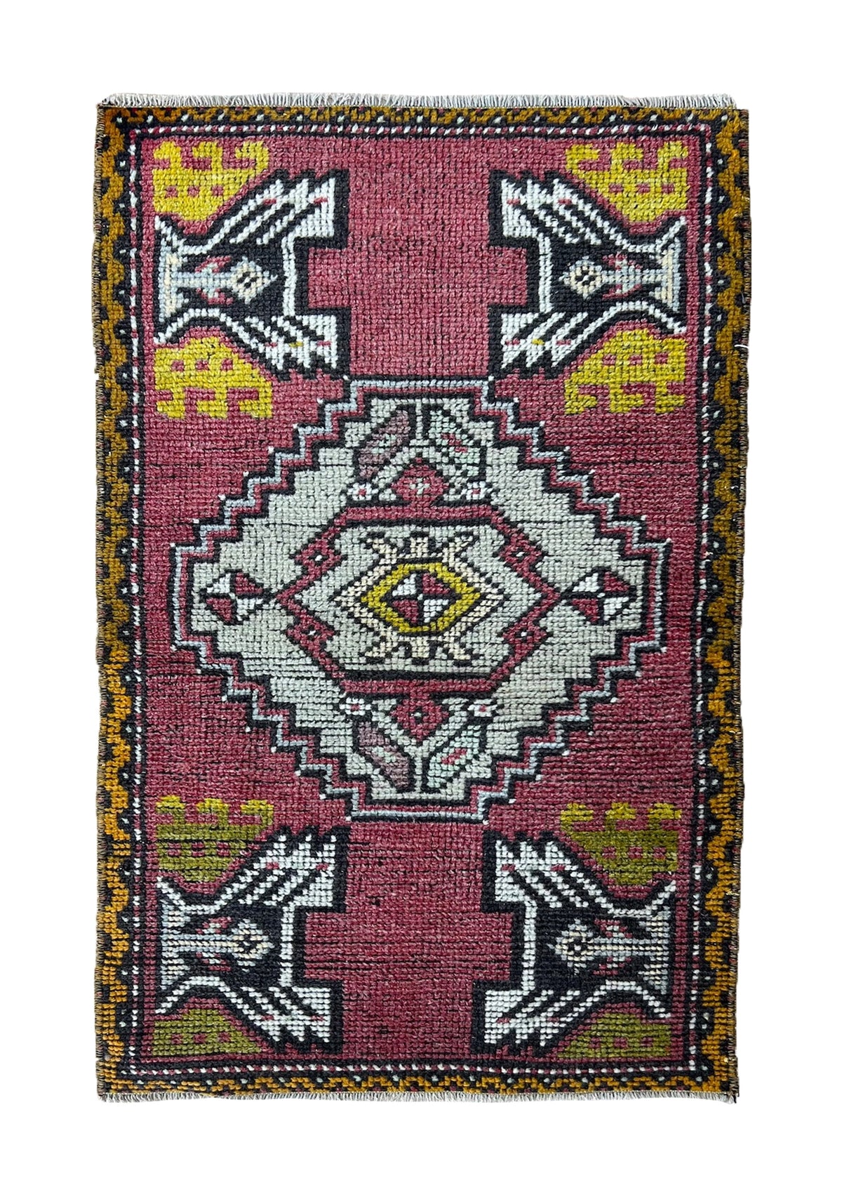 Danuta - Vintage Mini Pink Area Rug - kudenrugs