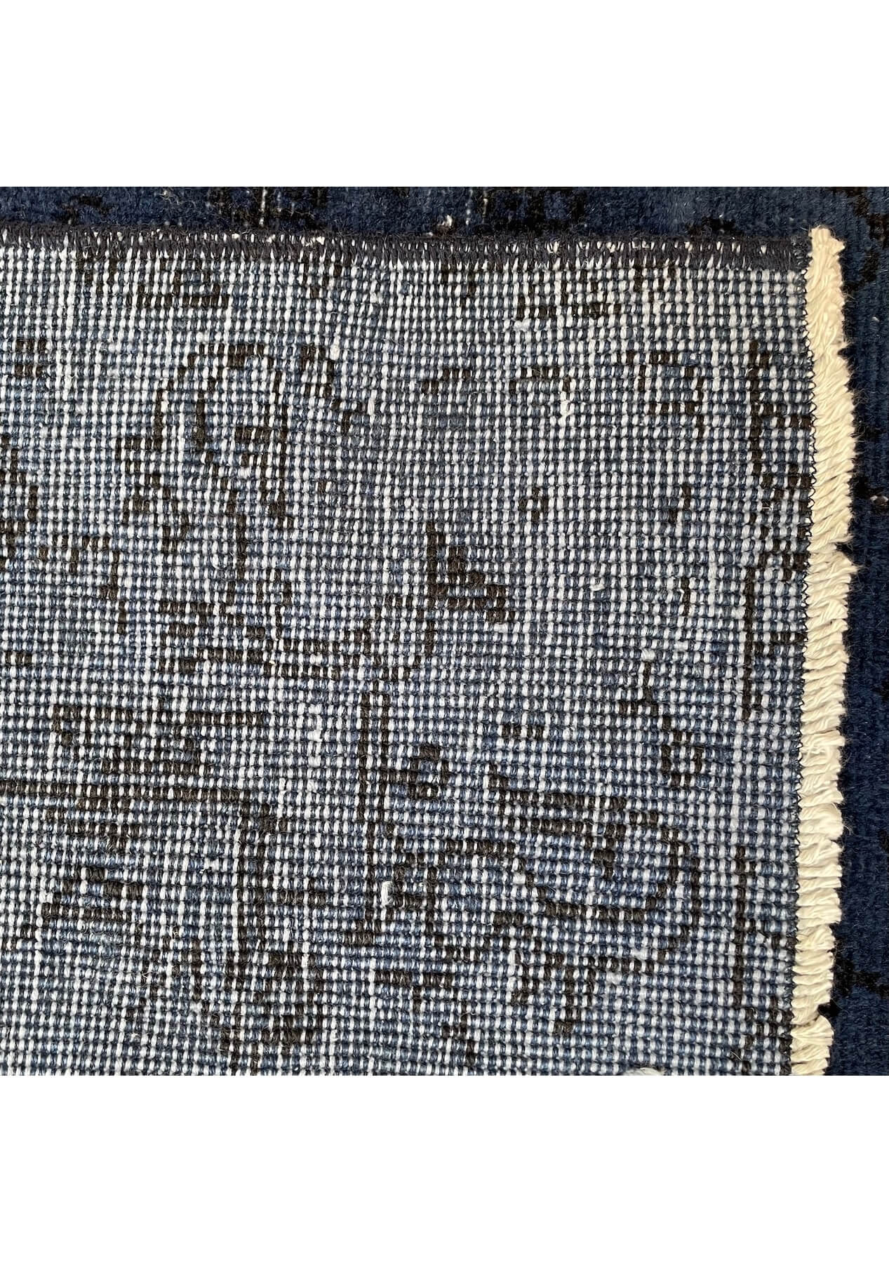 Debbie - Vintage Navy Blue Overdyed Rug - kudenrugs