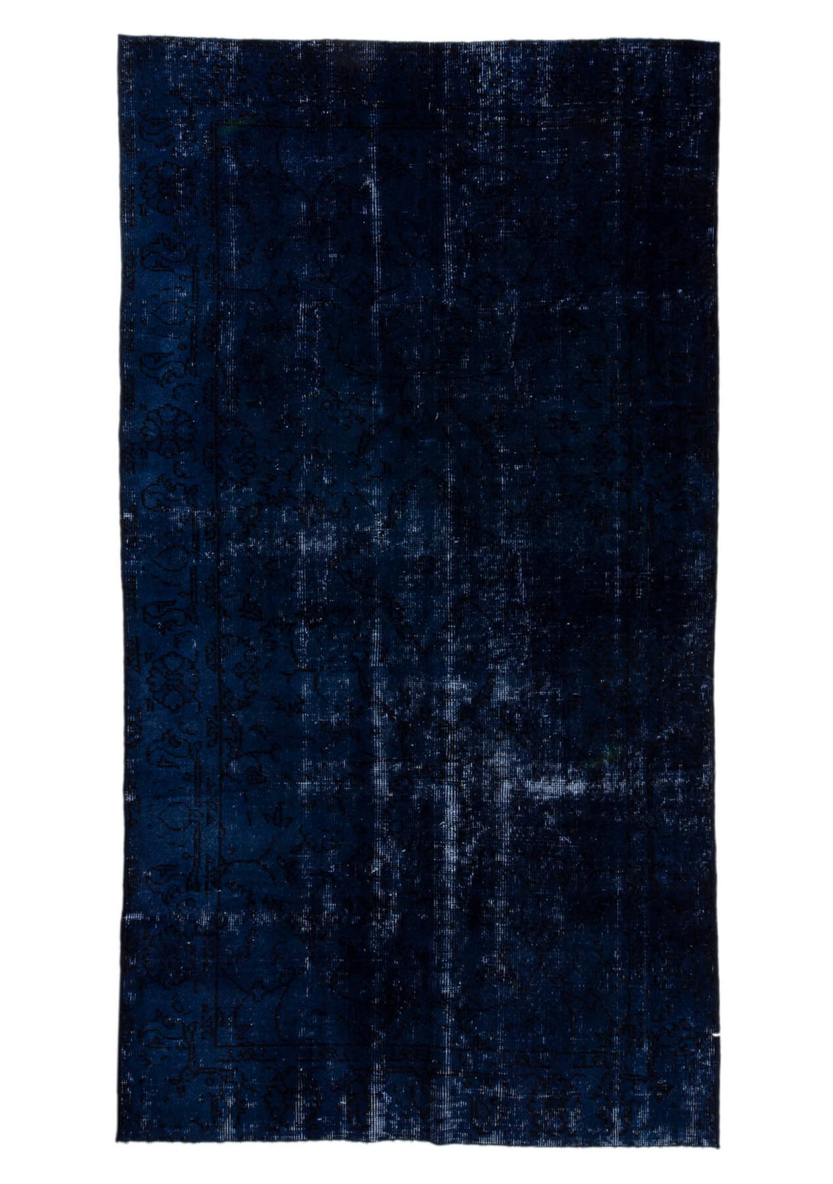 Debbie - Vintage Navy Blue Overdyed Rug - kudenrugs