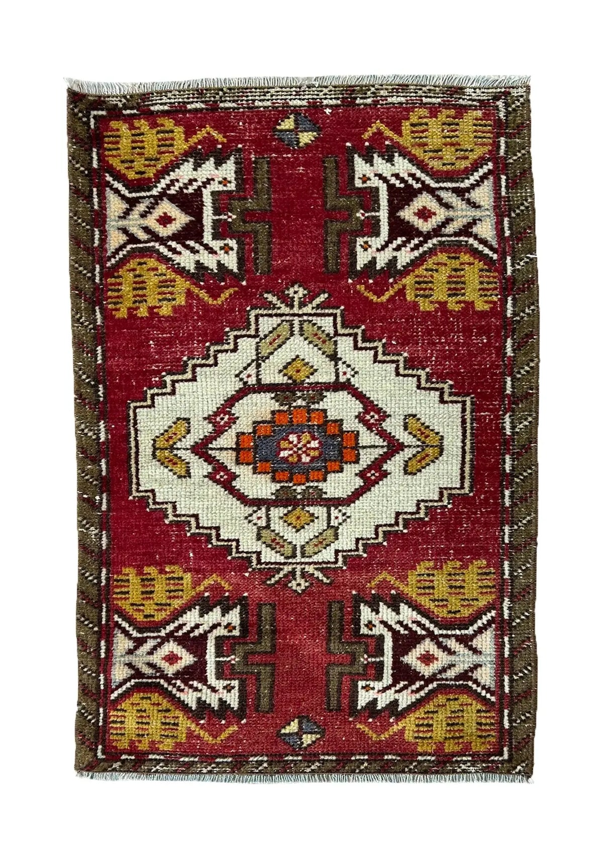 Demetria - Vintage Mini Red Area Rug - kudenrugs