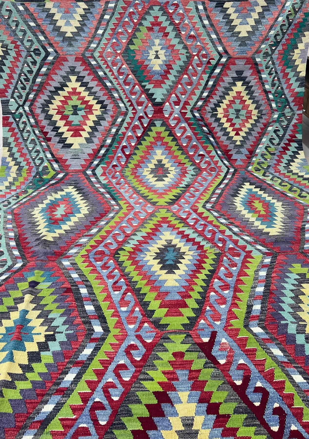 Dulce - Multi Color Turkish Kilim Rug - kudenrugs