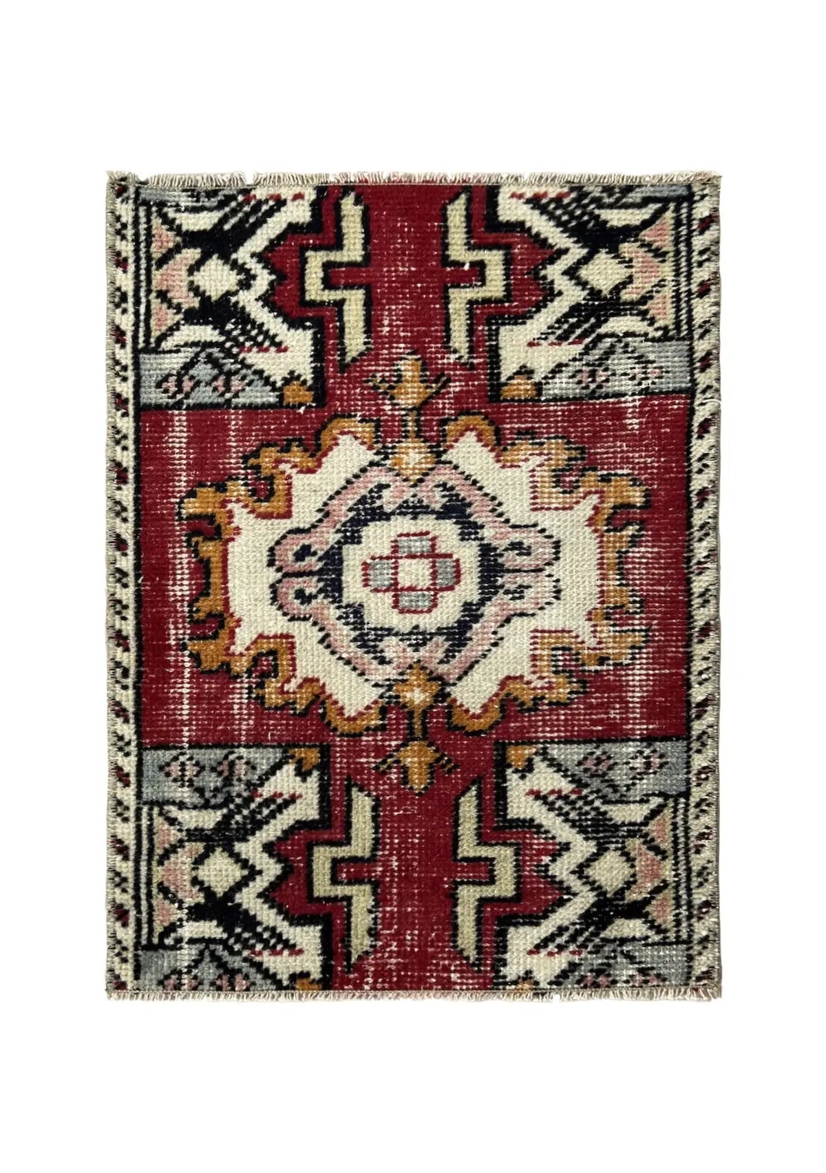 Edita - Vintage Mini Red Area Rug - kudenrugs