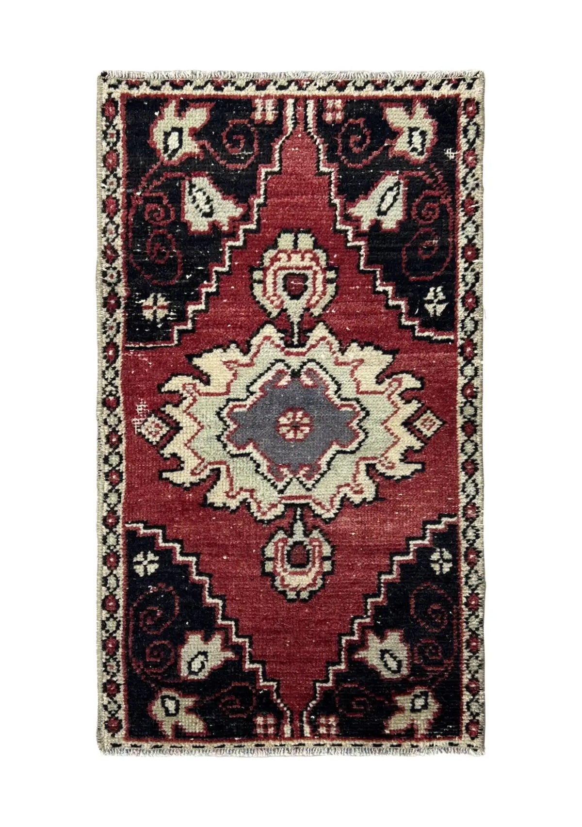Editha - Vintage Mini Red Area Rug - kudenrugs