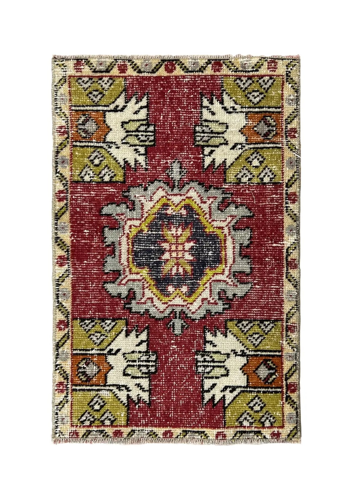 Edyta - Vintage Mini Red Area Rug - kudenrugs