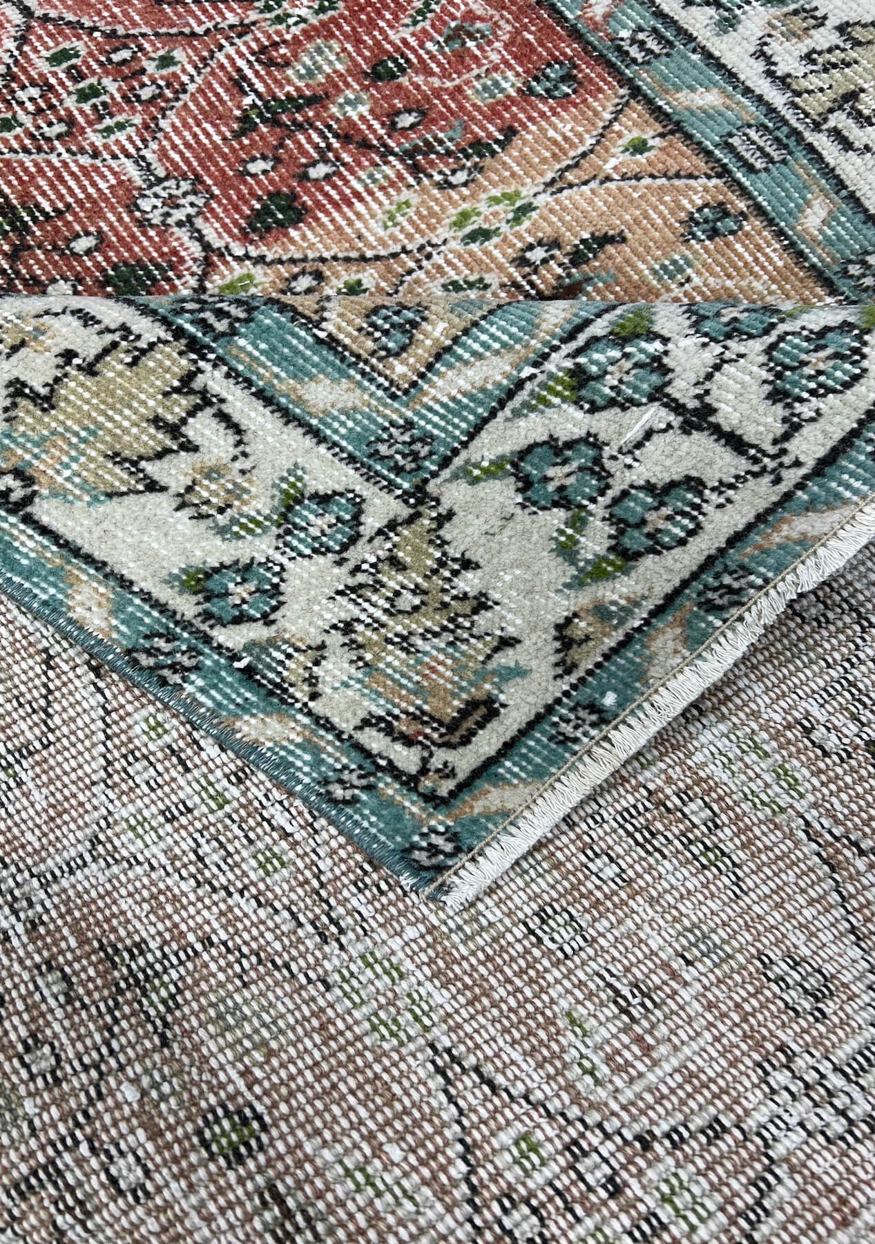 Eila - Vintage Orange Antique Washed Rug - kudenrugs