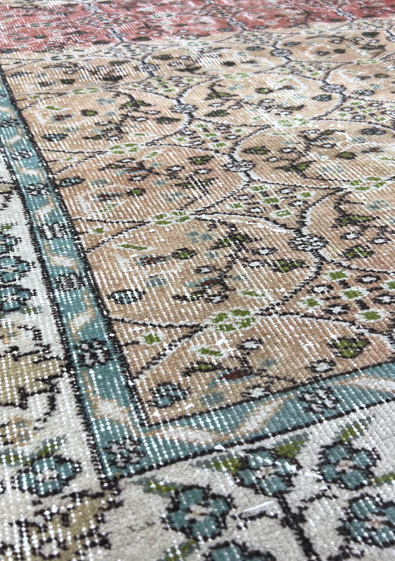 Eila - Vintage Orange Antique Washed Rug - kudenrugs