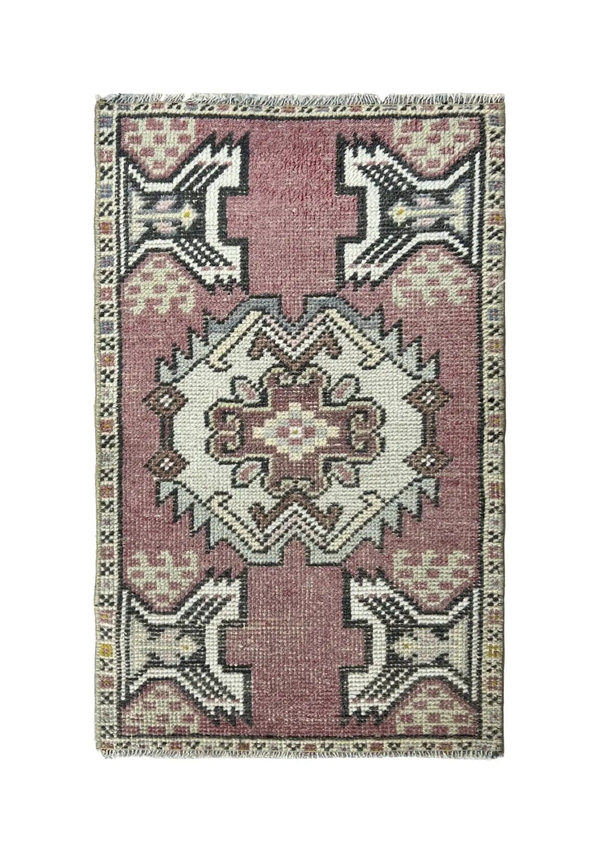 Ekaterina - Vintage Mini Pink Area Rug - kudenrugs